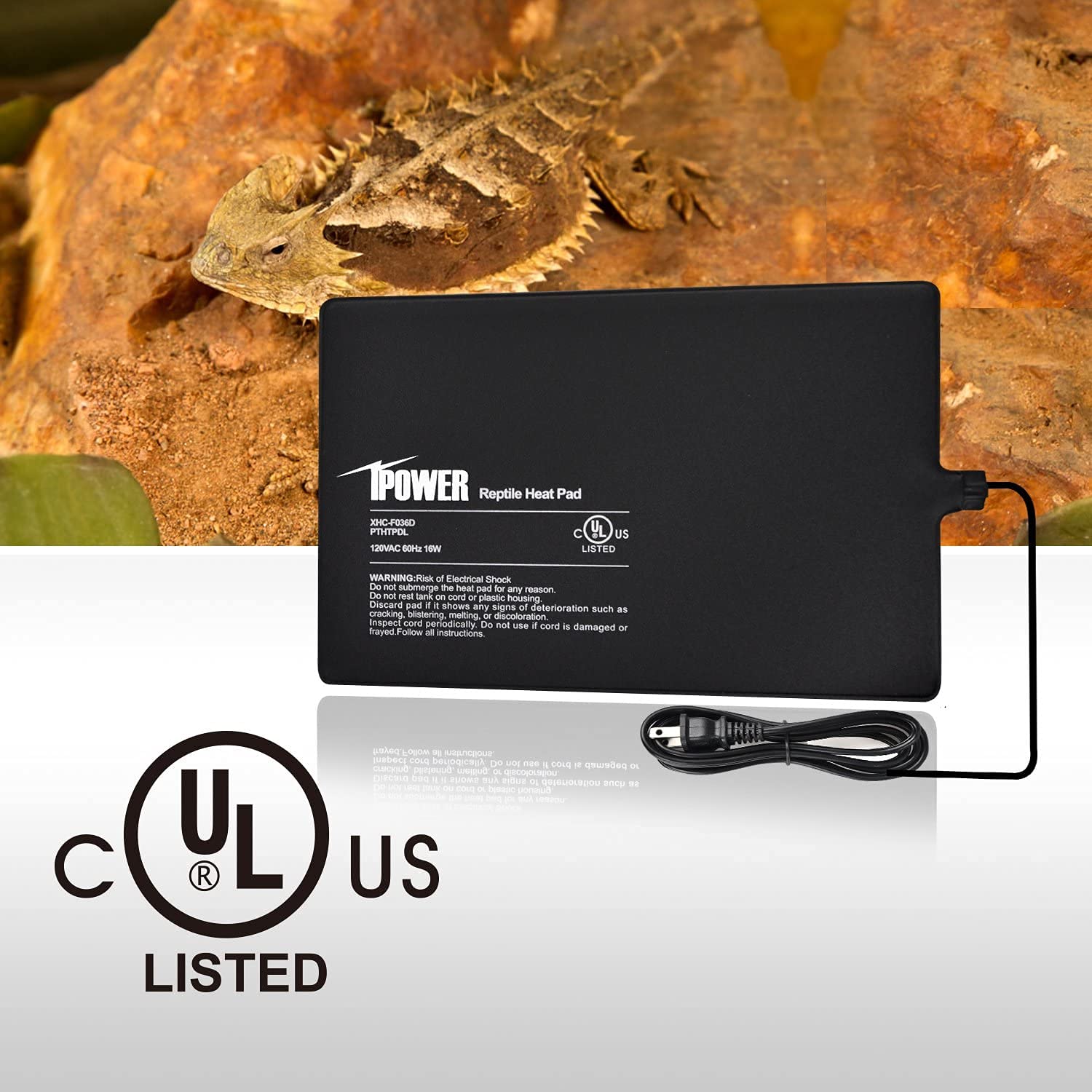 Ipower Reptile Heat Pad Under Tank Terrarium Warmer Heating Mat For Turtle, Lizard, Frog, Snake, Reptile, And Other Small Animal