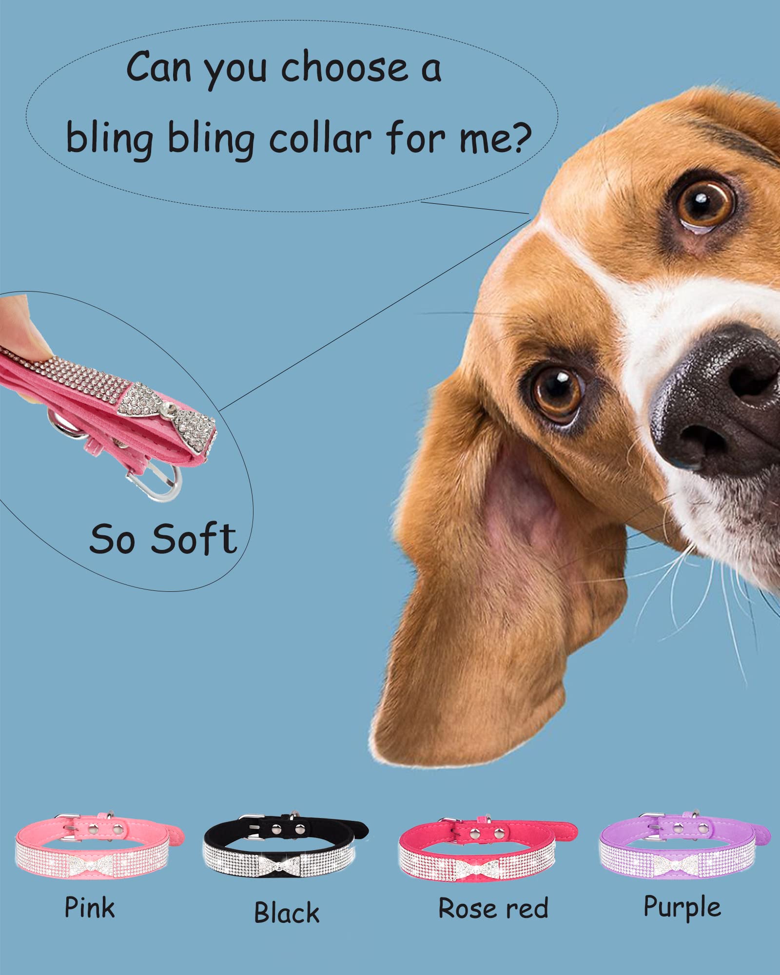 Bling Dog Collar For Small Medium Large Dogs, Crown Rhinestone Dog Collars For Girl And Boy Dog, Diamond Puppy Collars, Adjustab