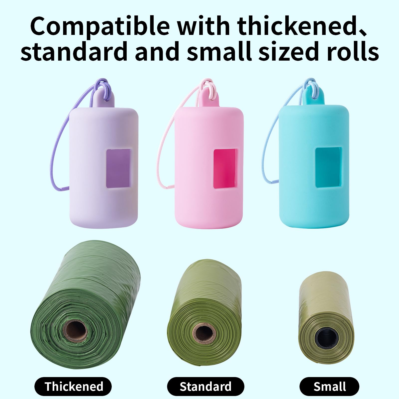 3Pack Dog Poop Bag Holder For Leash,One Piece Molded Soft Plastic Pet Waste Bag Dispenser With Elastic Loop Protable Doggie Poop