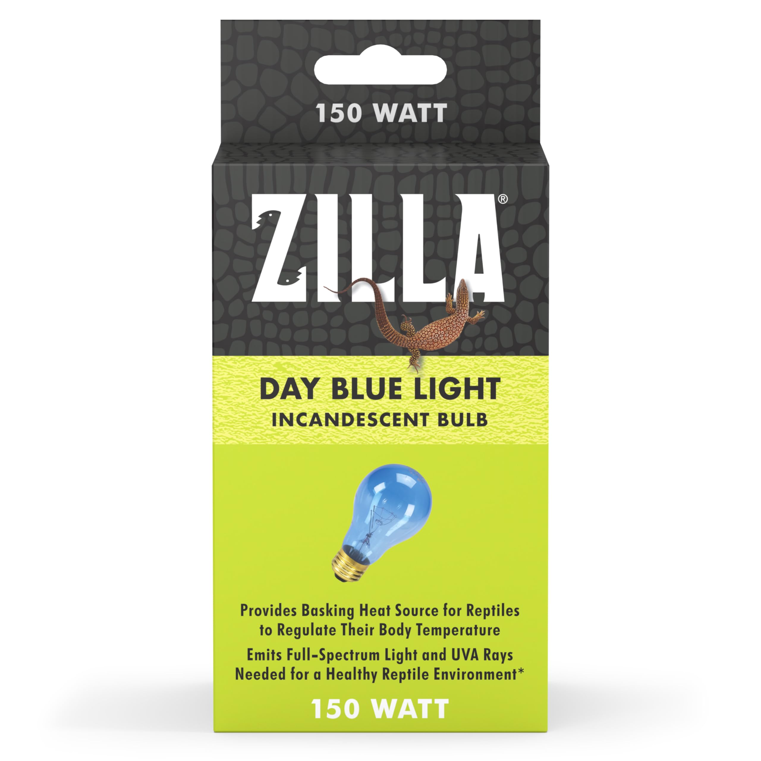 Zilla Reptile Terrarium Incandescent Heat Bulb, Day Blue, 150 Watts