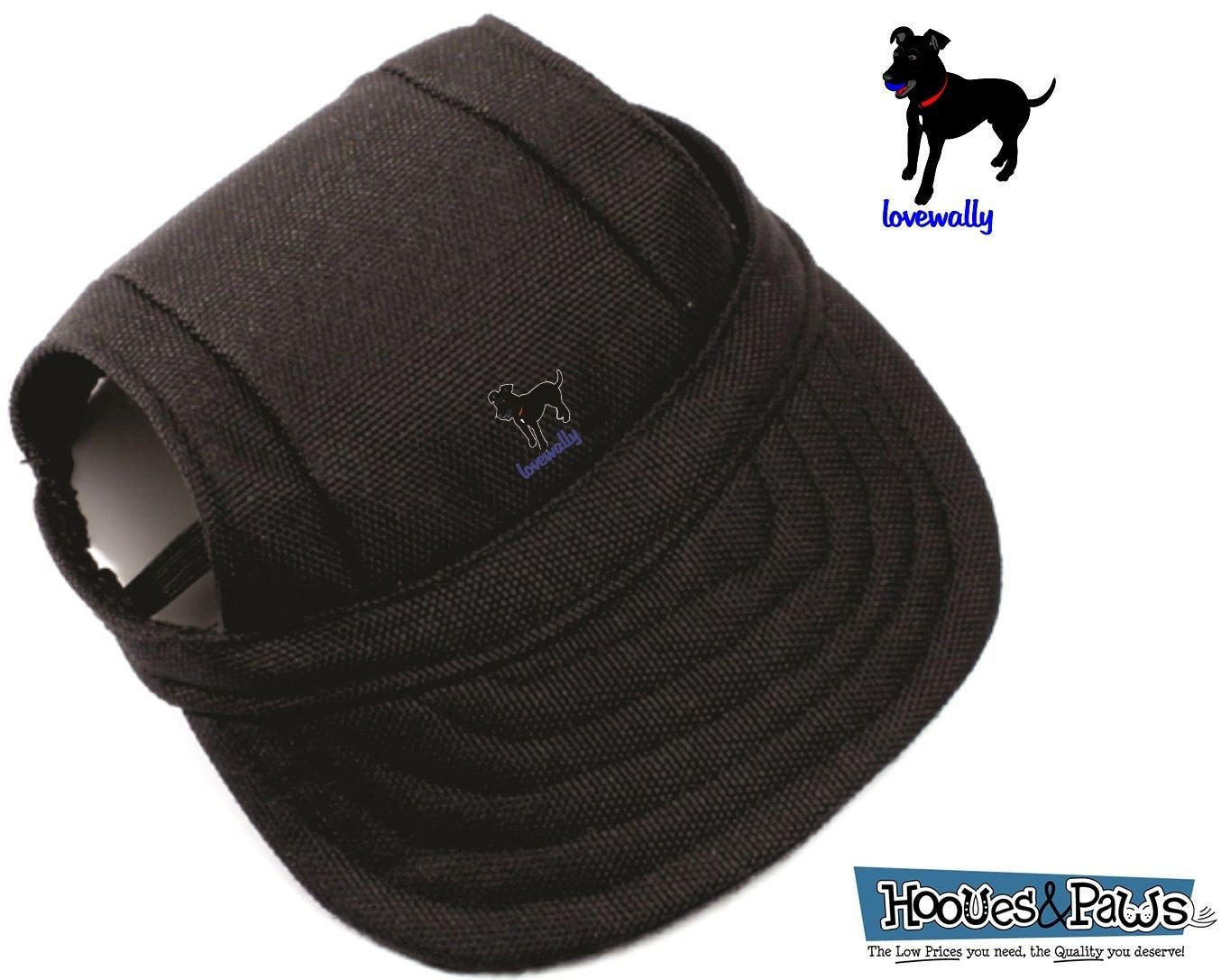 Lovewally Dog Outdoor Pet Hat Black Adjustable (Medium)
