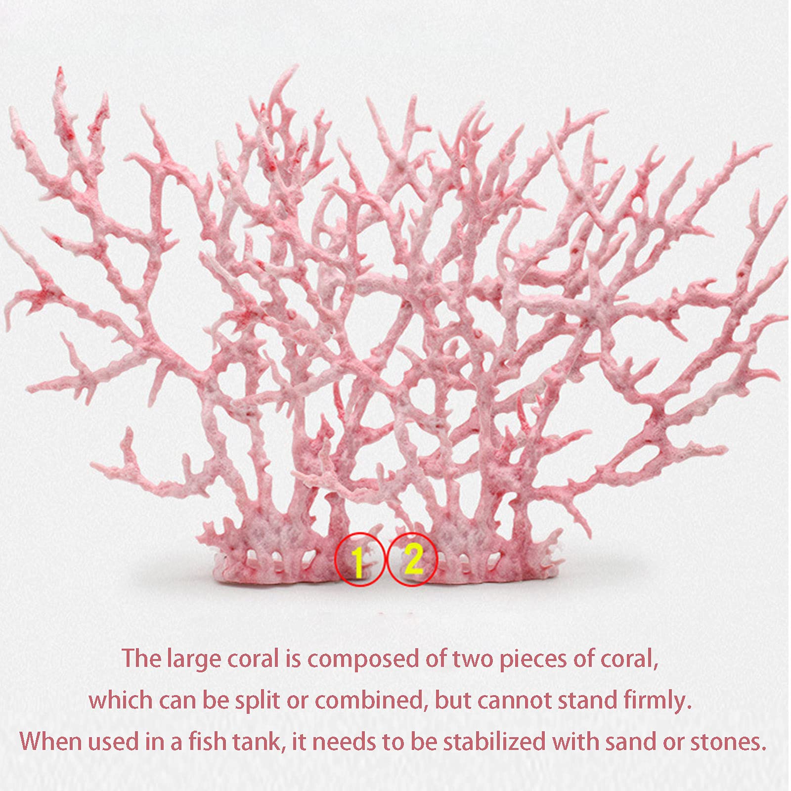 Besimple Artificial Aquarium Coral Ornament Plastic Fish Tank Plants Decoration For Aquarium Fish Tank Landscape (Pink-L)