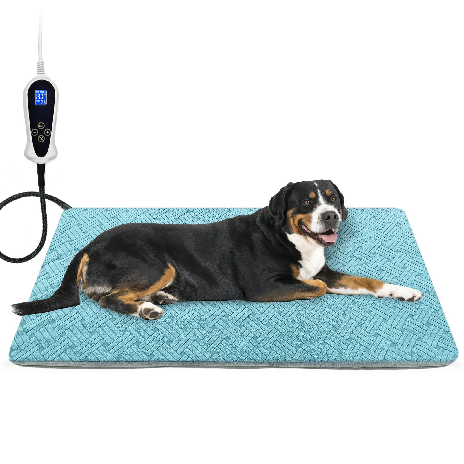 Rc Sll Dog Heating Pad 47X30 In, Pet Heating Pad For Dog Cat, Smart Thermostat Switch, Whelping Box Mats, Heated Dog Bed Mats Wi