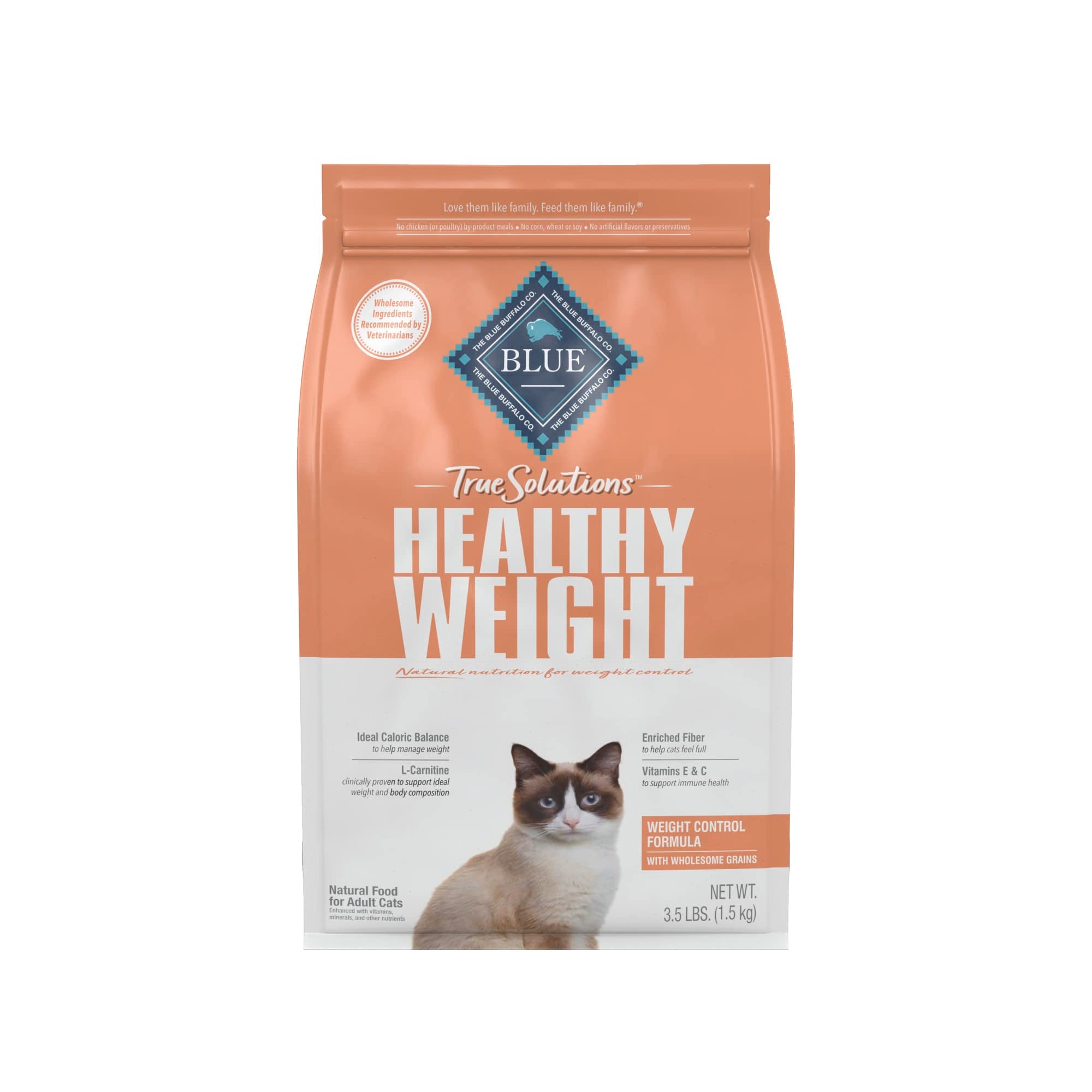 Blue Buffalo True Solutions Weight Control Natural Dry Cat Food for Adult Cats, Chicken, 3.5-lb. Bag