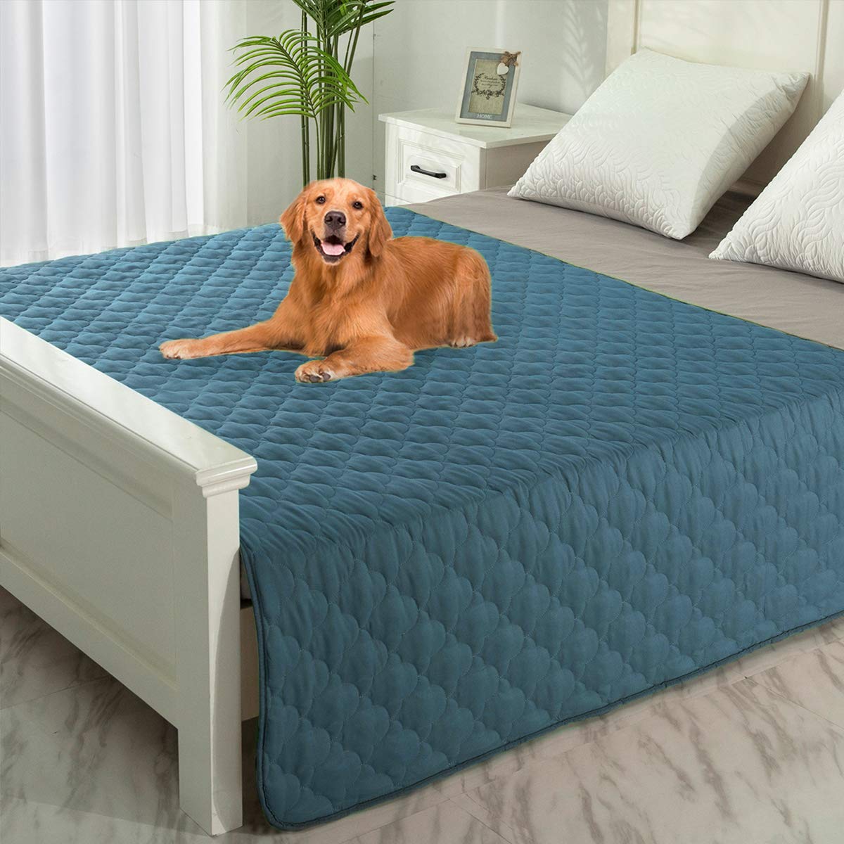 Spxtex Dog Bed Covers Dog Rugs Pet Pads Puppy Pads Washable Pee Pads For Dog Blankets For Couch Protection Super Soft Pet Bed Covers For Dog Training Pads 1 Piece 82'X82' Blue
