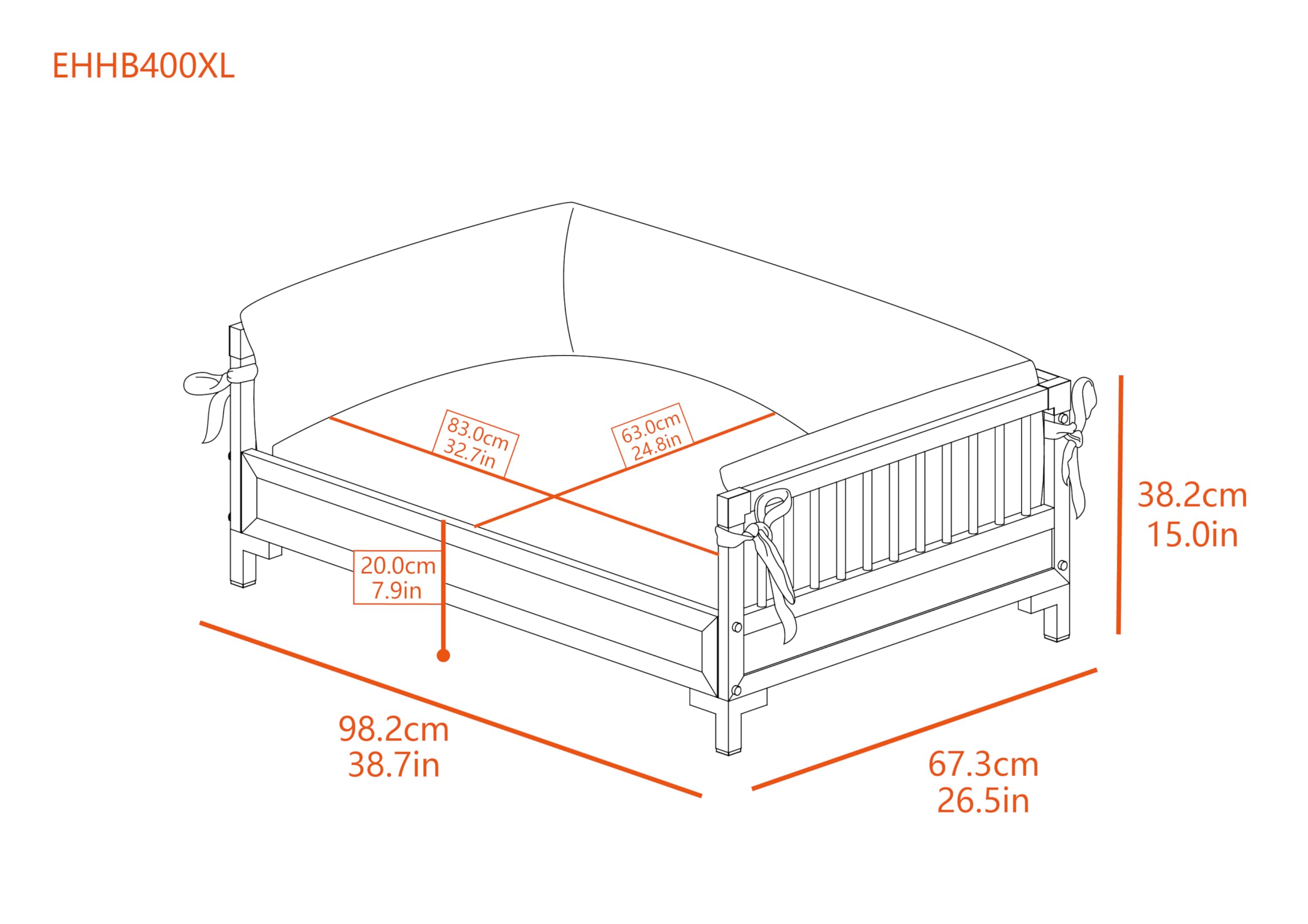 New Age Pet Ecoflex Manhattan Raised Dog Bed With Cushion For Extra Large Dogs, Espresso