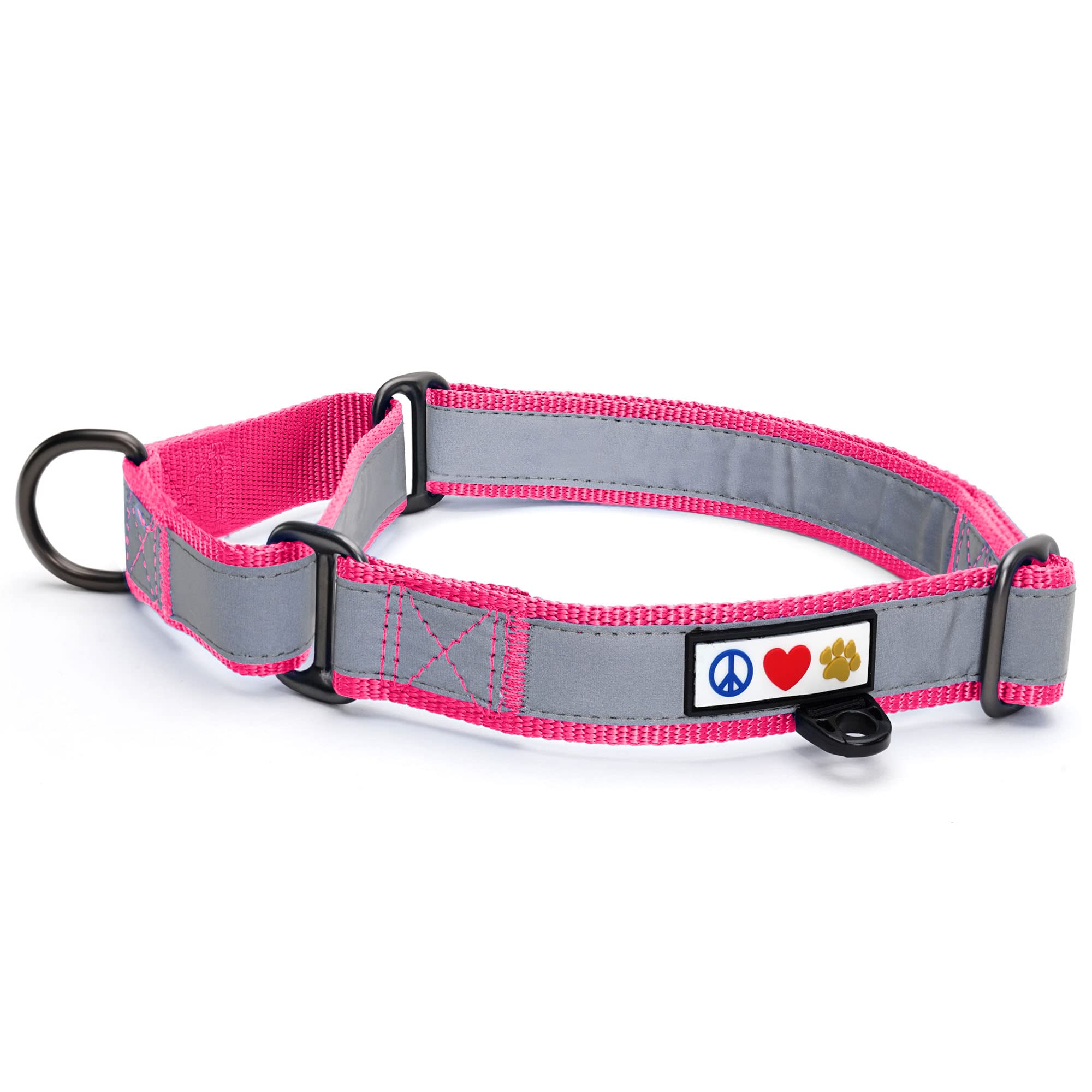 Pawtitas Personalized Dog Collar Martingale Dog Collar With Name Phone Number Reflective Martingale Dog Collar Customized Collar For Medium Dogs | Pink Custom Dog Collars For Medium Dogs