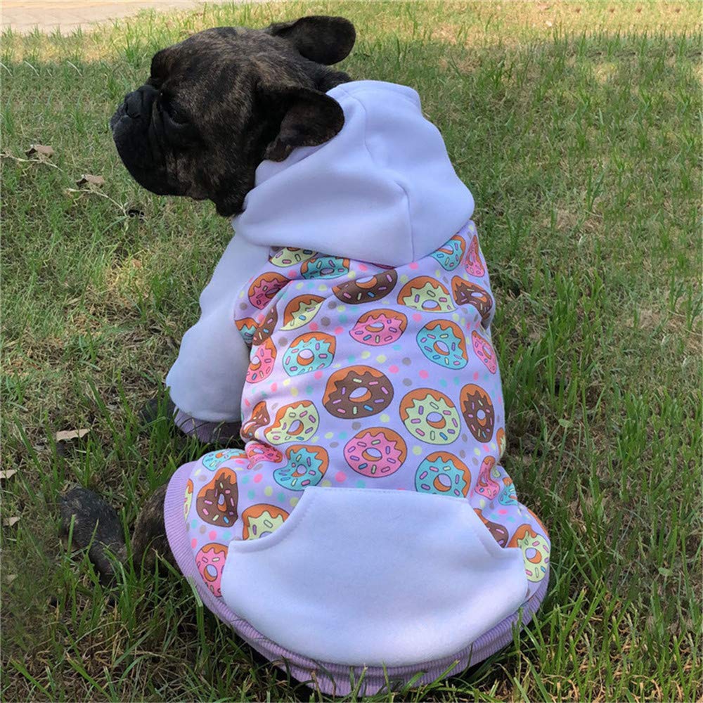Purple Puppy Dog Hoodies For Small Medium Dogs,Christmas Hooded Sweatshirt Hoodies With Pocket Pet Cat Hoody Clothes Sweaters Fleece Coat Hoodies Dog Costume Winter