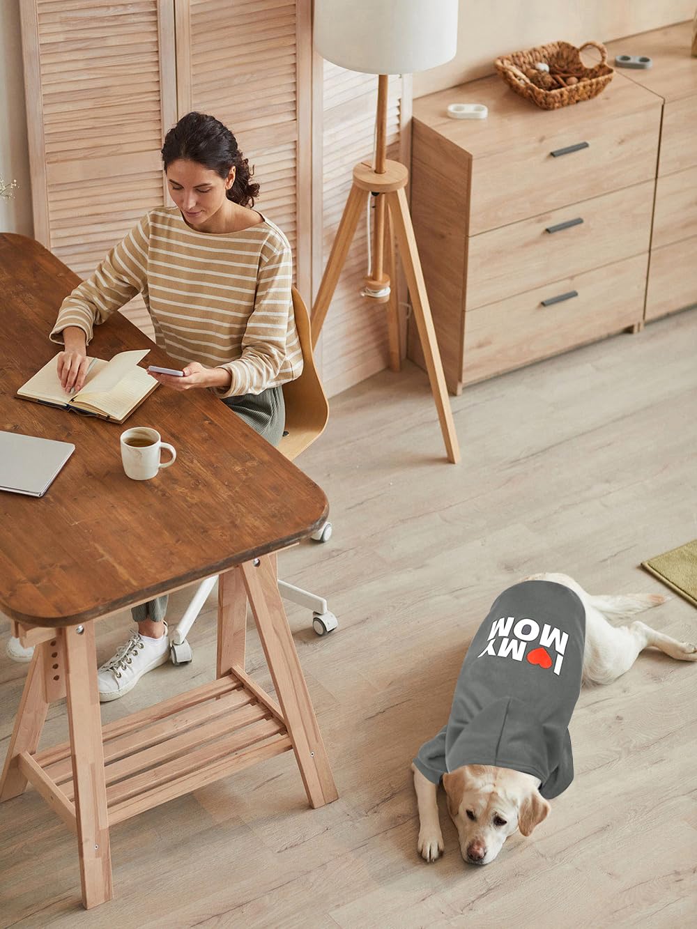 Greenjoy Dog Sweater Dog Hoodie Cold Weather Dog Coat Hooded Sweatshirt For Puppies,Cats, Small Medium Large Dogs (Grey(I Love M