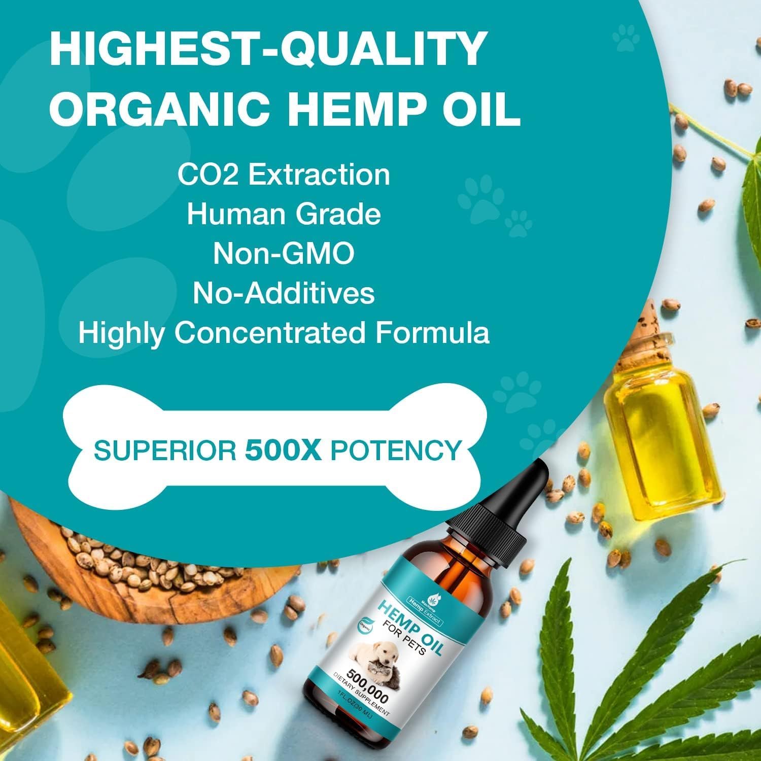 MaxHemp 2 Packs Pet Hemp Oil for Dogs and Cats- Anxiety, Stress Pain Holistic Inflammation Relief - for Joint Hip ?rthritis, Cal