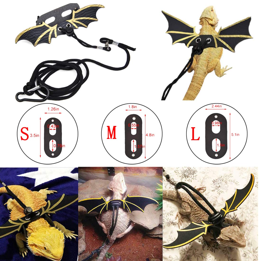 Hamiledyi Large Brown Bearded Dragon Tank Accessories - Flexible Artificial Vines & Leaves for Reptile Habitat Decor