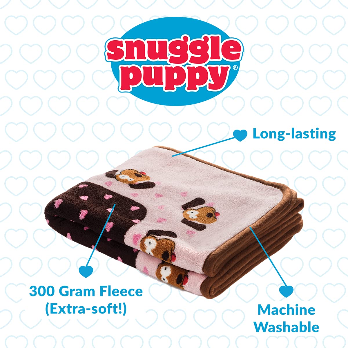 SmartPetLove Snuggle Puppy Blanket - Soft, Long Lasting, 48x30in, Pink Pattern, Model BLK2