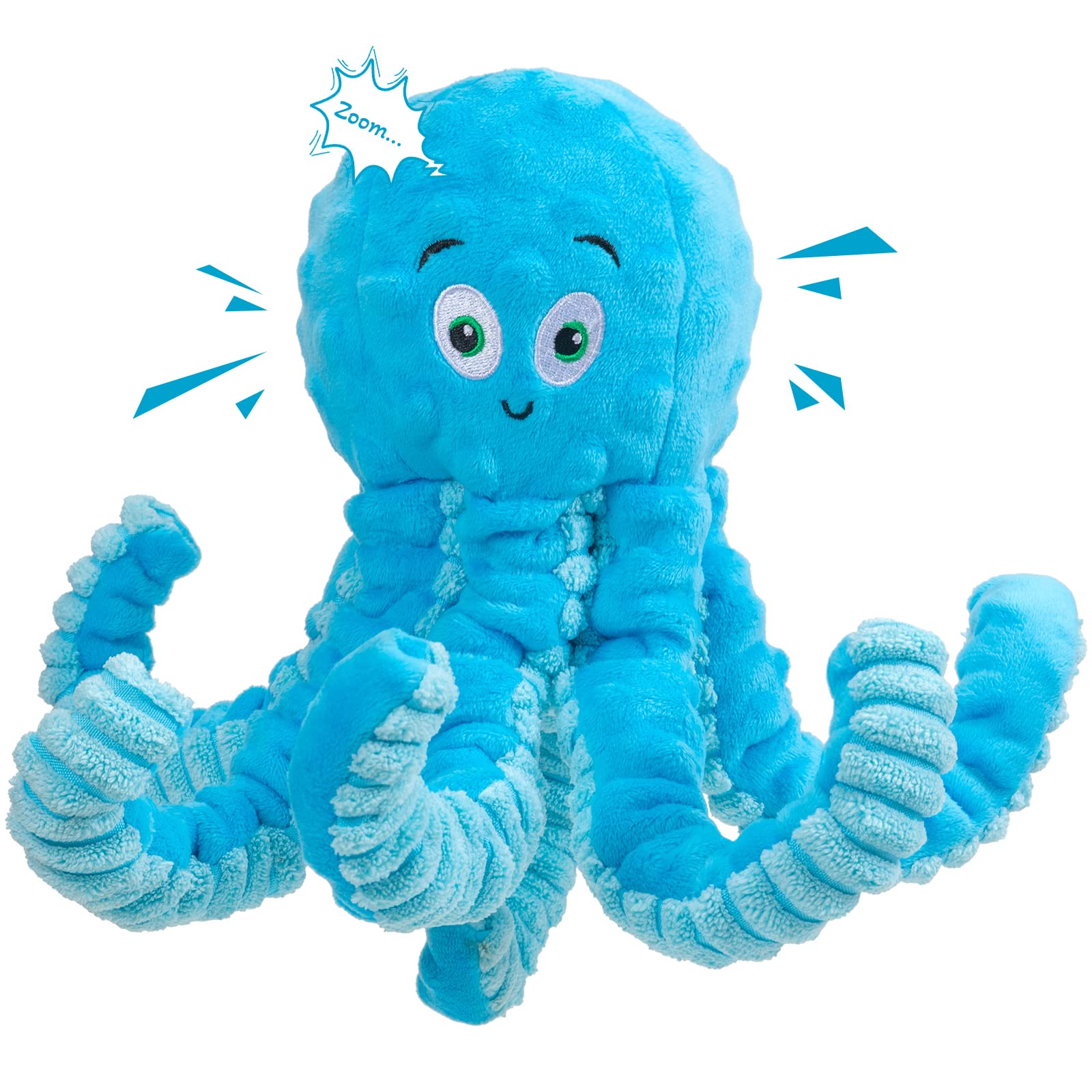 Pubialo Squeaky Dog Toys Octopus-Tug Of War Dog Plush Toy For Large Breed Interactive Dog Chew Toys For Puppies Small And Large Dogs Training And Reduce Boredom (Blue, Octopus)
