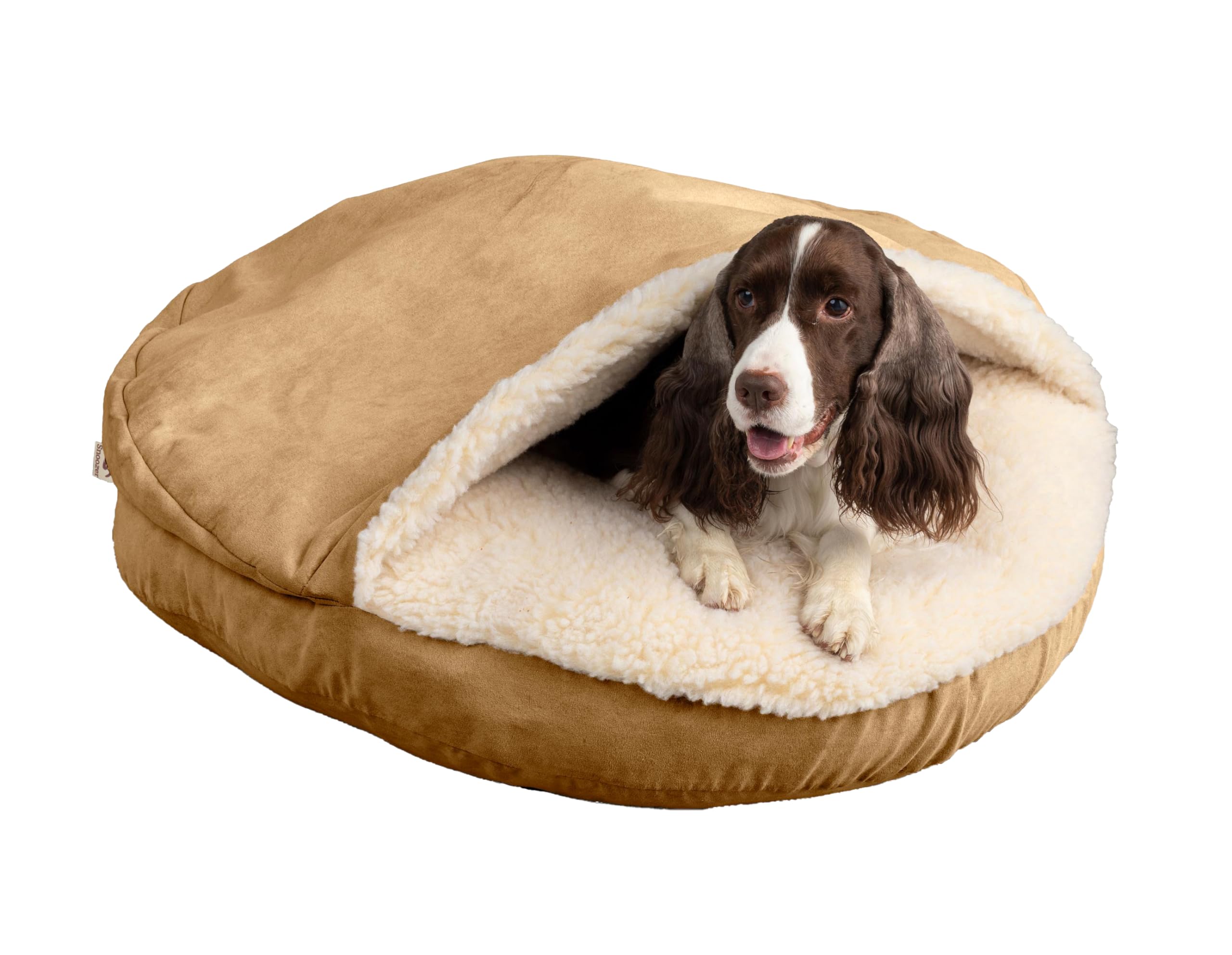 Snoozer Luxury Microsuede Cozy Cave Pet Bed, Small, Camel