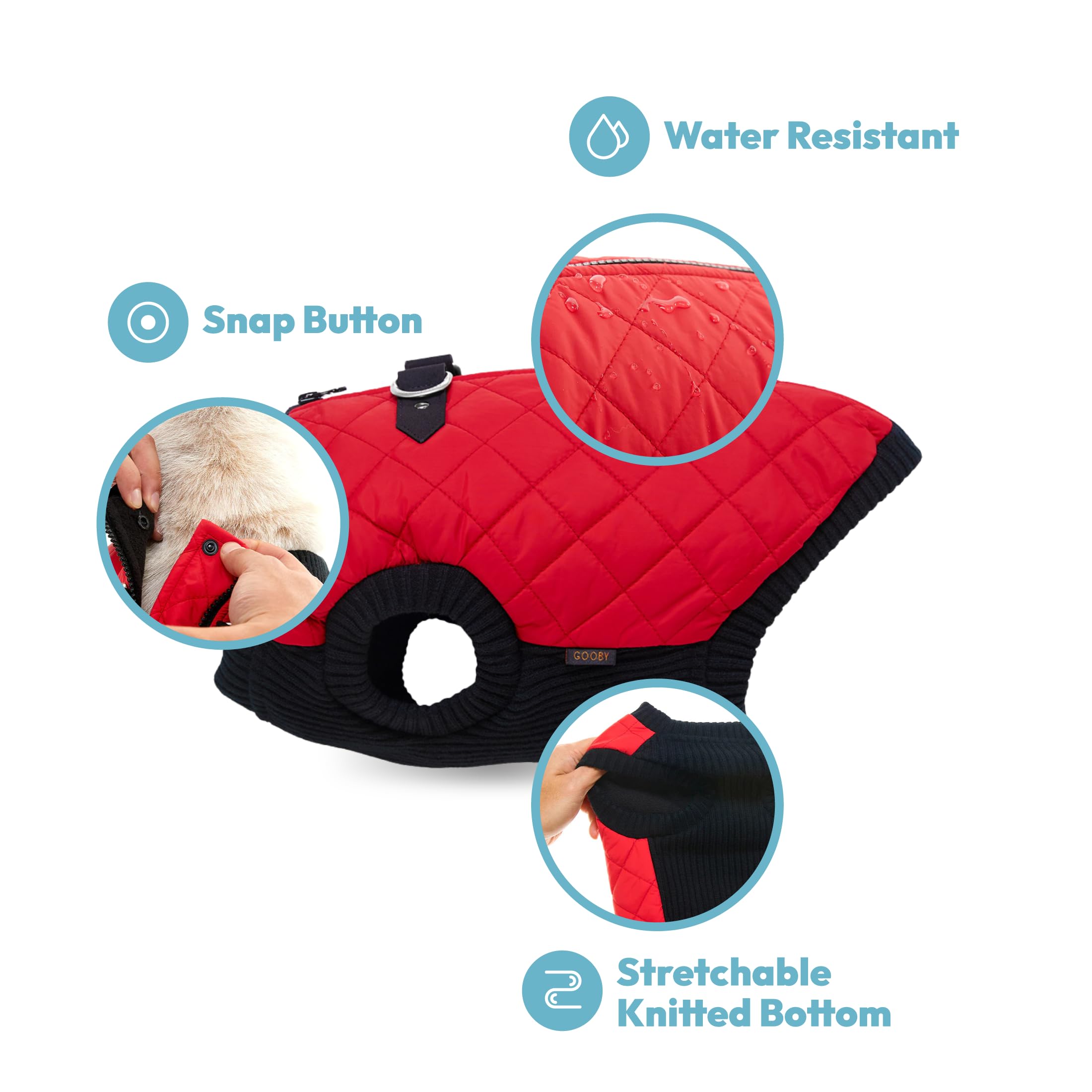 Gooby Fashion Vest Dog Jacket - Pink, X-Large - Warm Zip Up Bomber Vest with Dual D Ring Leash - Winter Water Resistant Small Do