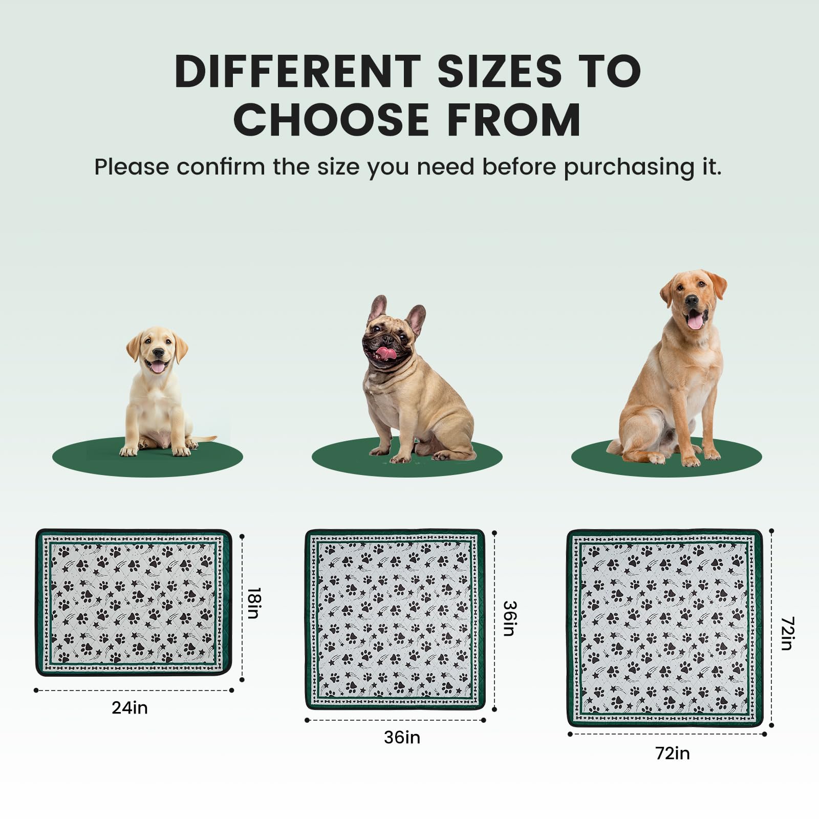 Gardner Pet Washable Dog Pee Pads, 36 x 36 Non Slip Dog Mats with Great Urine Absorption, Reusable Puppy Pee Pads for Potty