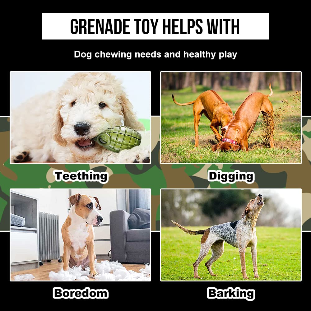 O.G.B. Operation Good Boy Durable Grenade Dog Toy - Patriotic Military Gear Inspired Chew Toy - Durable,Teething, and Interactiv