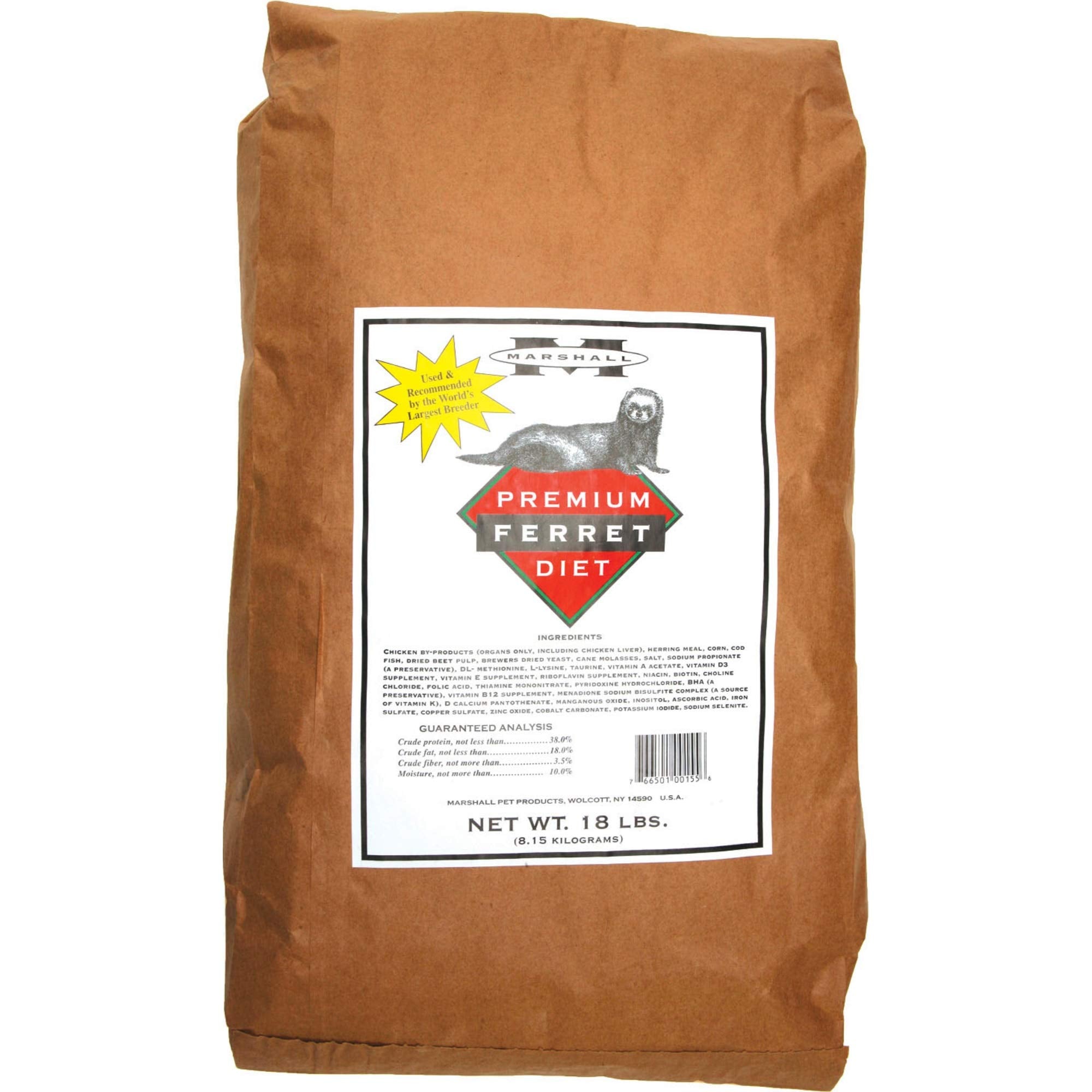 Marshall Premium Ferret Diet 18-Pound Bag -Like New