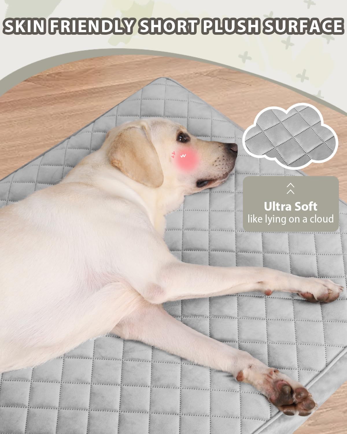Nupida Jumbo Dog Bed - Extra Large, Orthopedic With Removable Washable Cover, Non-Slip Bottom, Suitable For Crate, 53X36 Inch, L