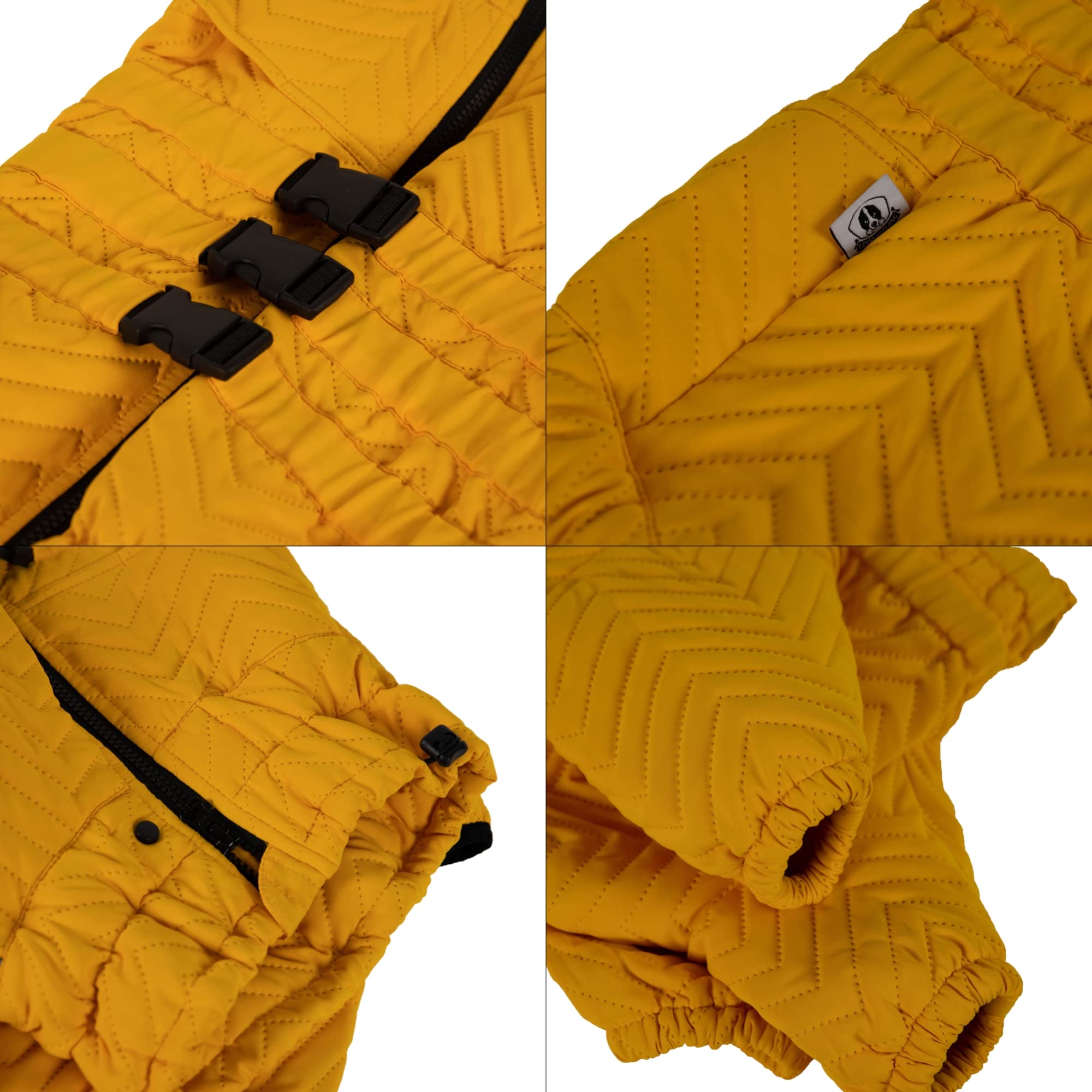 Warm Dog Coat Double Layers Dog Vest, 6 Legs Covered Windproof Waterproof Reflective Warm Dog Vest Outdoor Skating Dog Costume For Small Medium Large Dogs Yellow S