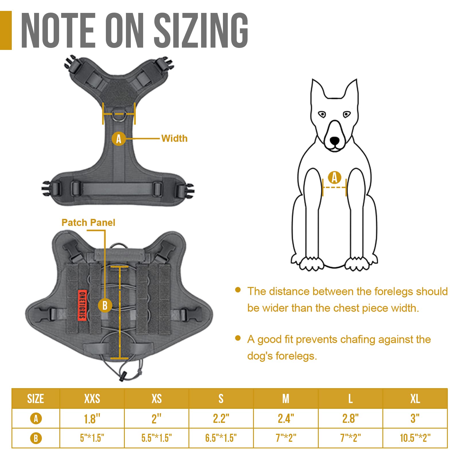 OneTigris Tactical Dog Training Vest No Pull Harness for Dogs,Adjustable Dog Hiking Harness Working Vest(Grey, Large)