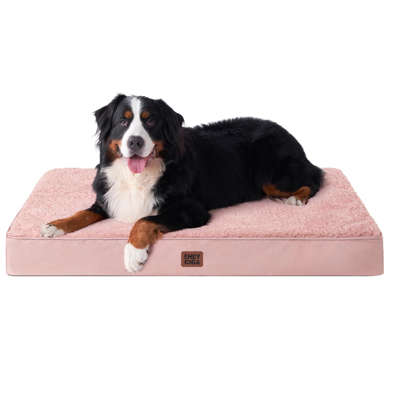 EHEYCIGA Orthopedic XXL Dog Beds for Jumbo Dogs with Removable Washable Cover, Pink, 50x36