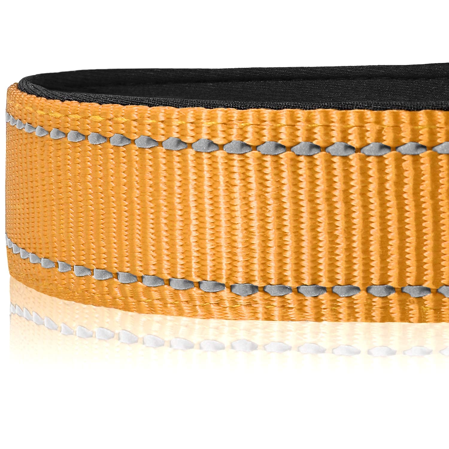 Joytale Reflective Dog Collar,Soft Neoprene Padded Breathable Nylon Pet Collar Adjustable For Large Dogs,Brown,L