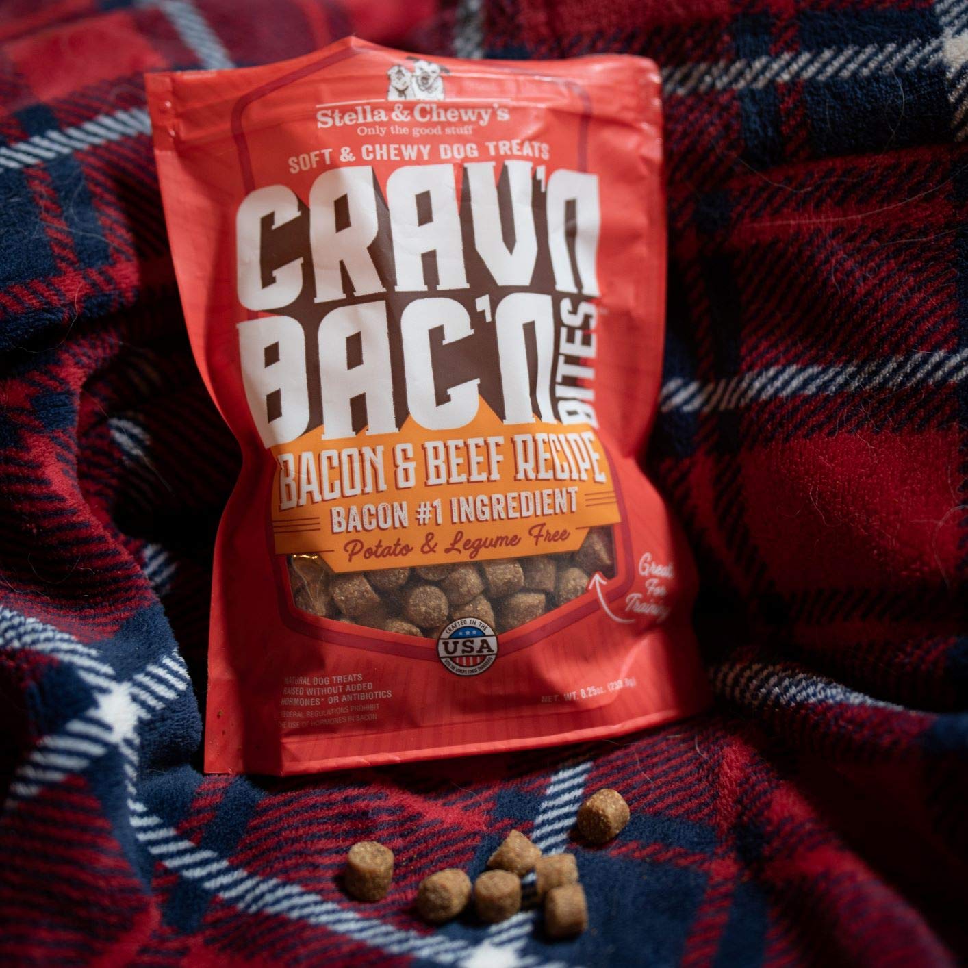 Stella & Chewys Cravn Bacn Dog Treats Bacon & Chicken Recipe, 8.25 oz. Bag