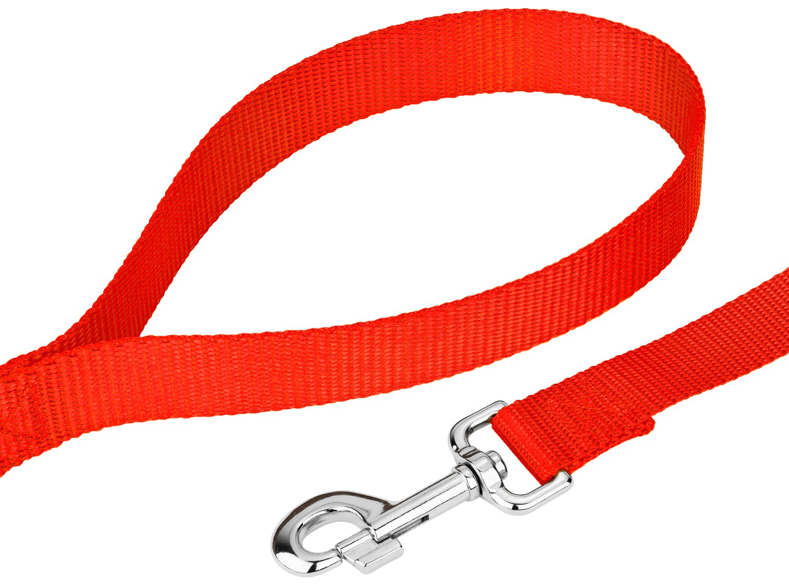 Country Brook Petz - 1 Inch Solid Color Nylon Dog Leash - Durable Clip - Soft Handle (1 Inch Wide, 4 Foot, Hot Orange)