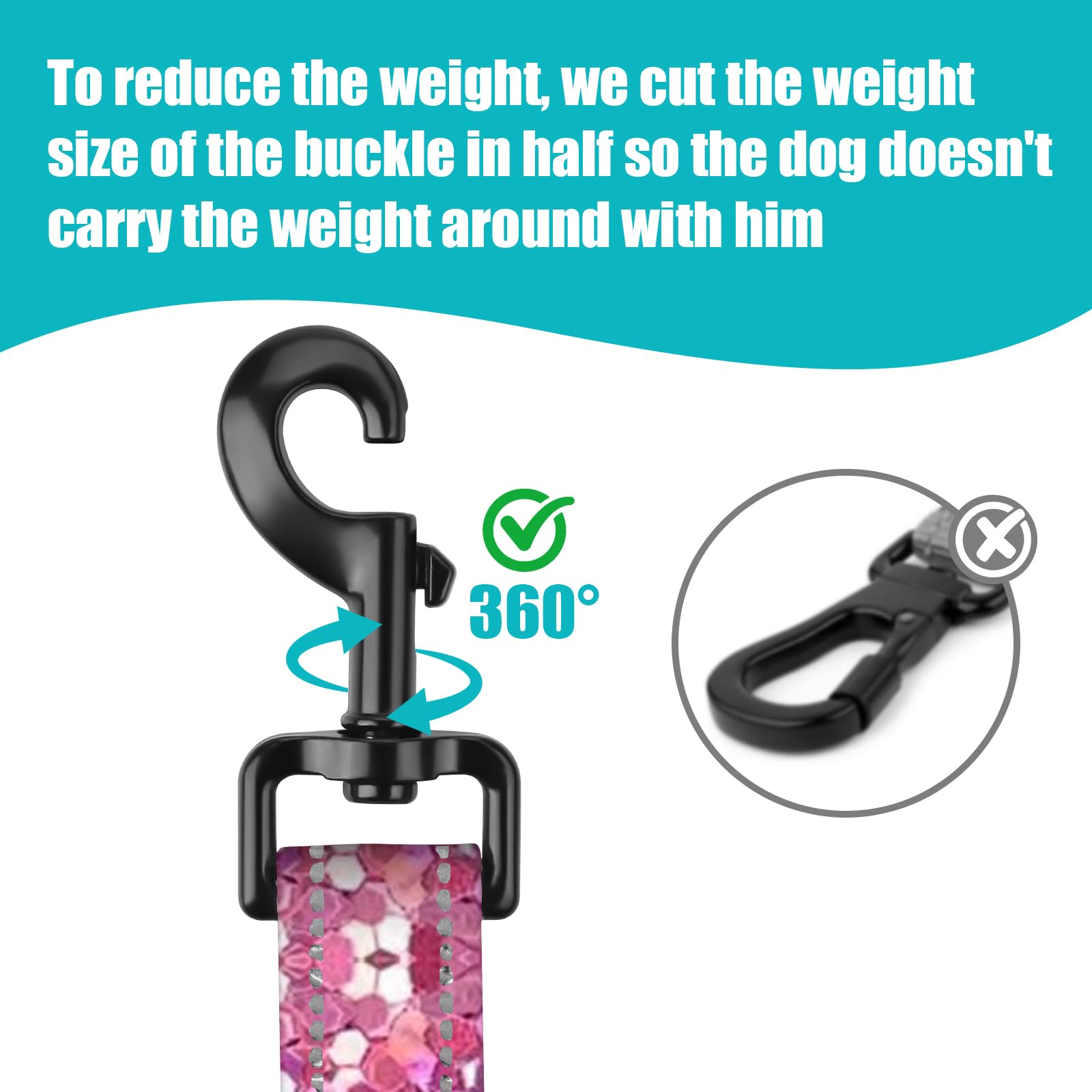Short Dog Leash With Reflective Nylon Padded Handle For Training Control - Large And Medium Sized Dogs (Gravel)