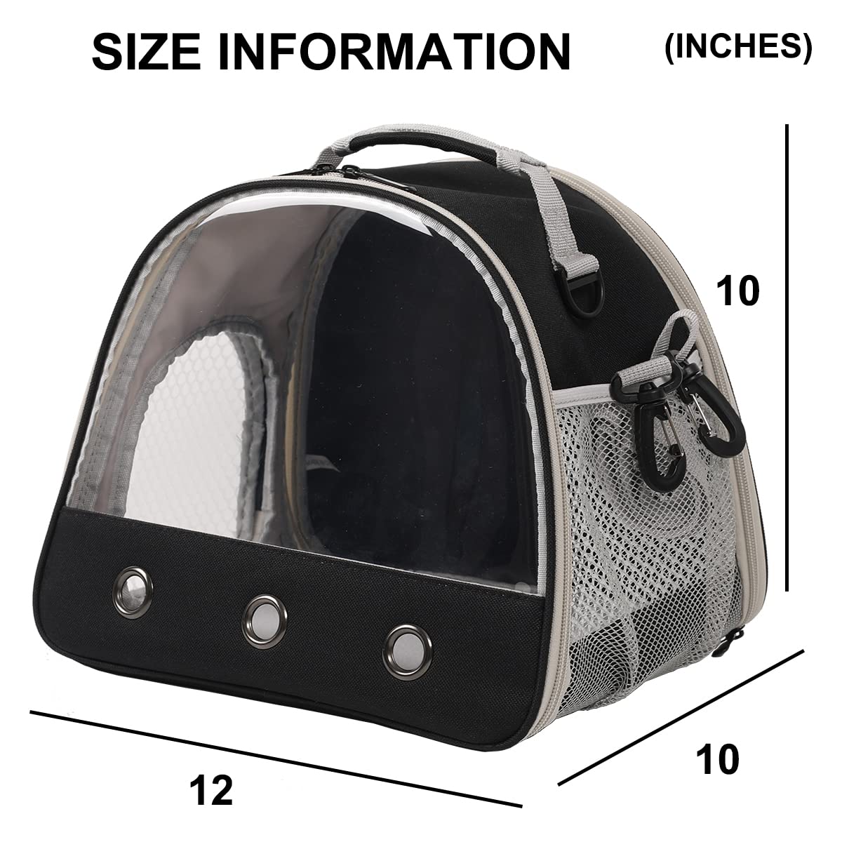 Leopard Gecko Portable Carrier With Leather Harness And Leash Set,Small Animal Travel Cage With Transparent Window,Lizard Carrie