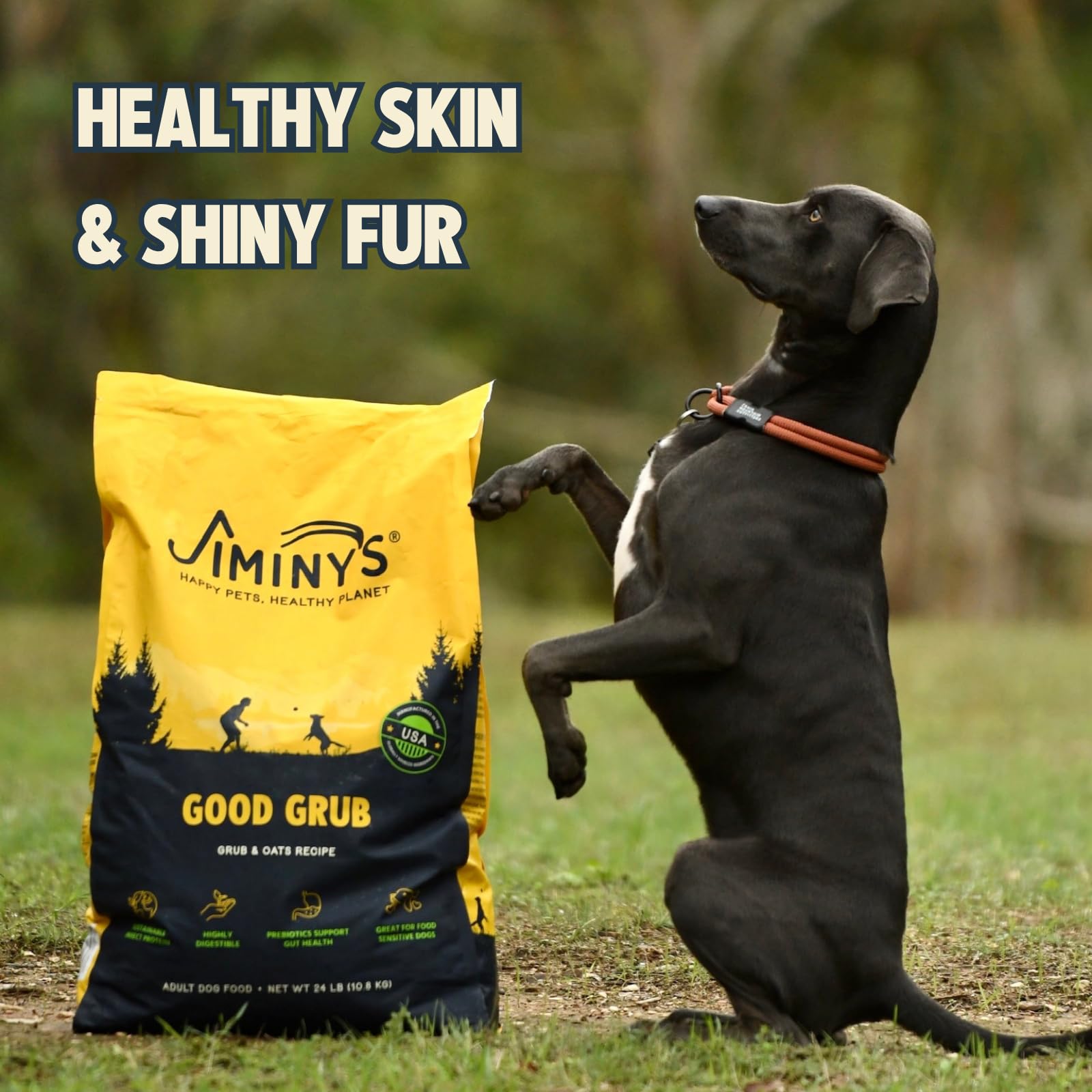 Jiminys Good Grub Dry Dog Food, Hypoallergenic, Healthy Skin and Coat, Improved Oral Health, Made in USA, 10lb Bag (Pack of 1)