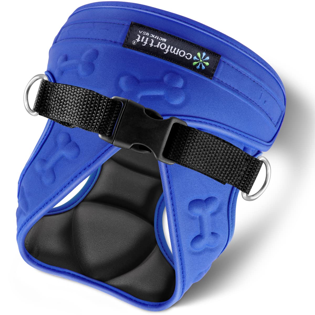 Cold Weather Dog Harness - Comfortable & Adjustable Harnesss For Dogs - Easy Walk Dog Harness (Blue, Chest Size 13' - 17')