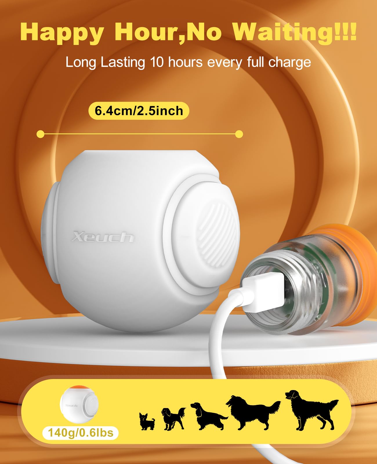 Xeuch Light Up Dog Balls, Led Dog Toy Ball Rechargeable, Bounce-Activated Durable Fetch Ball Grow In The Dark, Night Glowing Toy