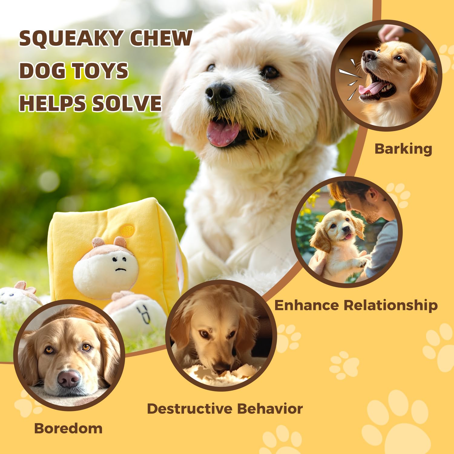 Hide And Seek Plush Stuffed Dog Toys, Squeaky Chew Toys, Interactive Dog Plush Toys Perfect For Puppy, Small, Medium And Large D