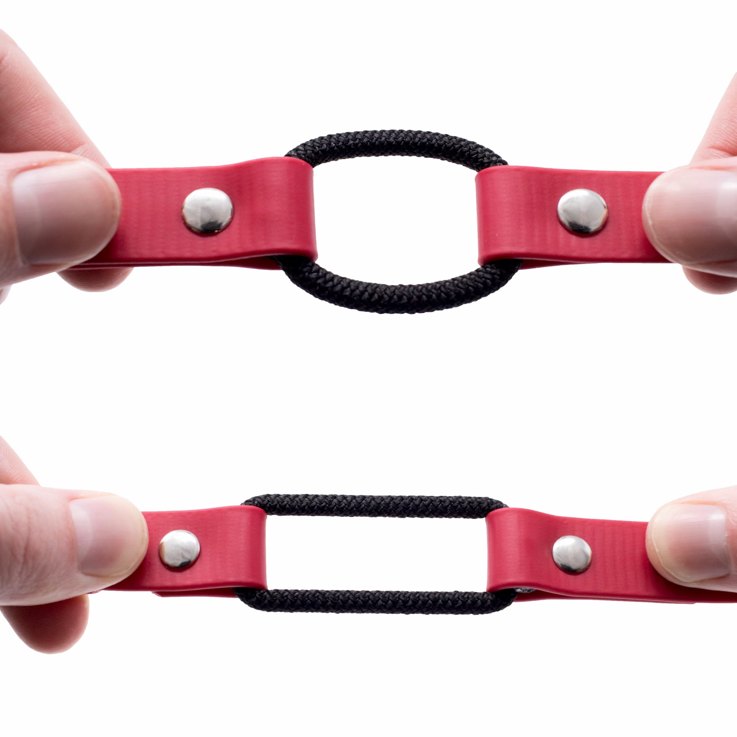 Educator Bungee Dog Collar, Biothane, Waterproof, Odorproof, Metal Buckle And D Ring With Comfort Bungee Loop Adjustable For Custom Fit, 3/4-Inch, Red