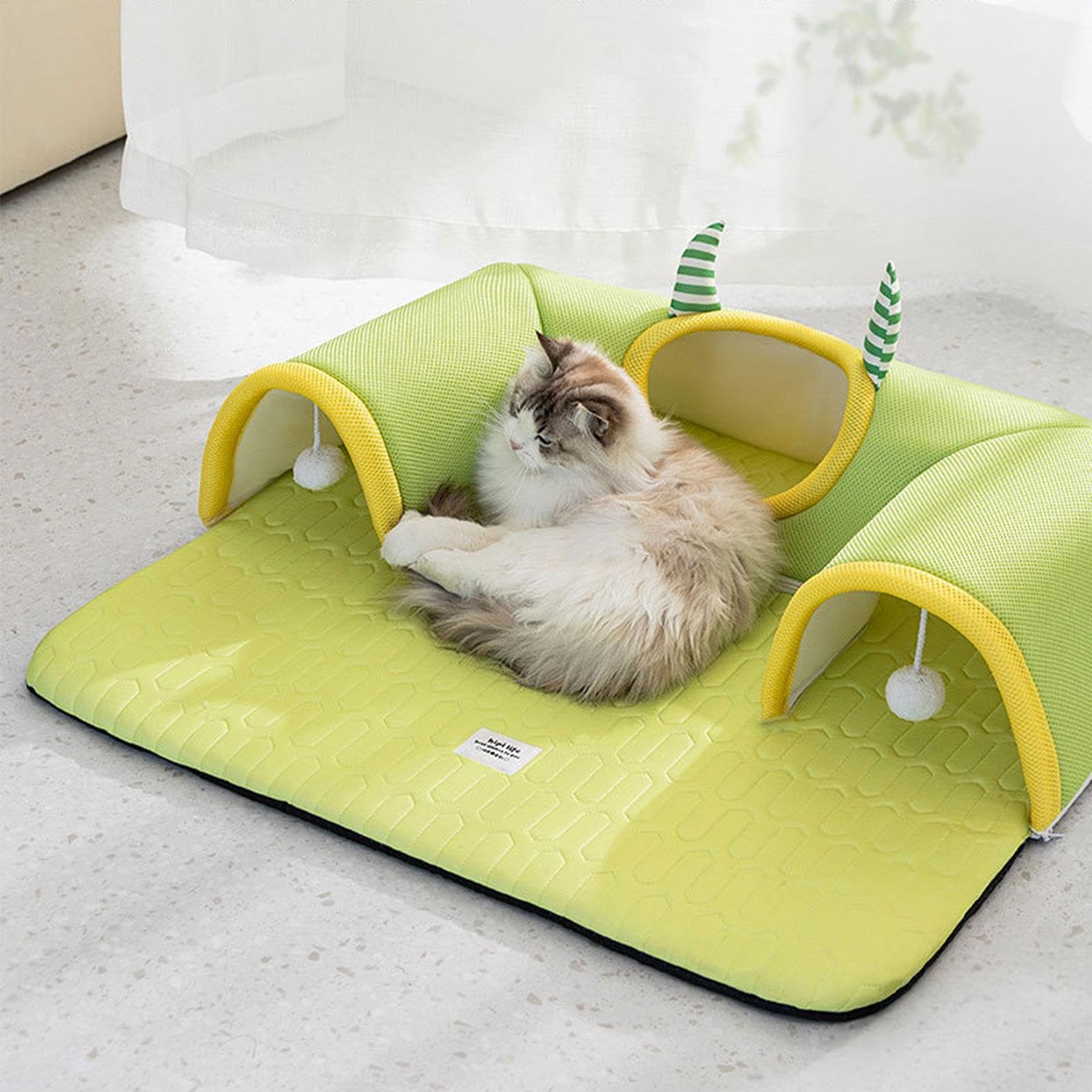 Calandis Pet Cat Tunnel Bed Summer Nest Play Center For Hamster Rabbits Entertainment L | Toys | Cat Supplies