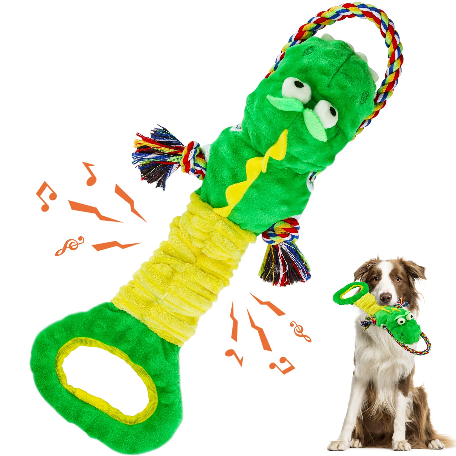 Yineya Squeaky Dog Toys For Large Dogs, Interactive Dog Toys, Puppy Toys To Keep Them Busy, Puppy Chew Toys For Teething, Tug Of