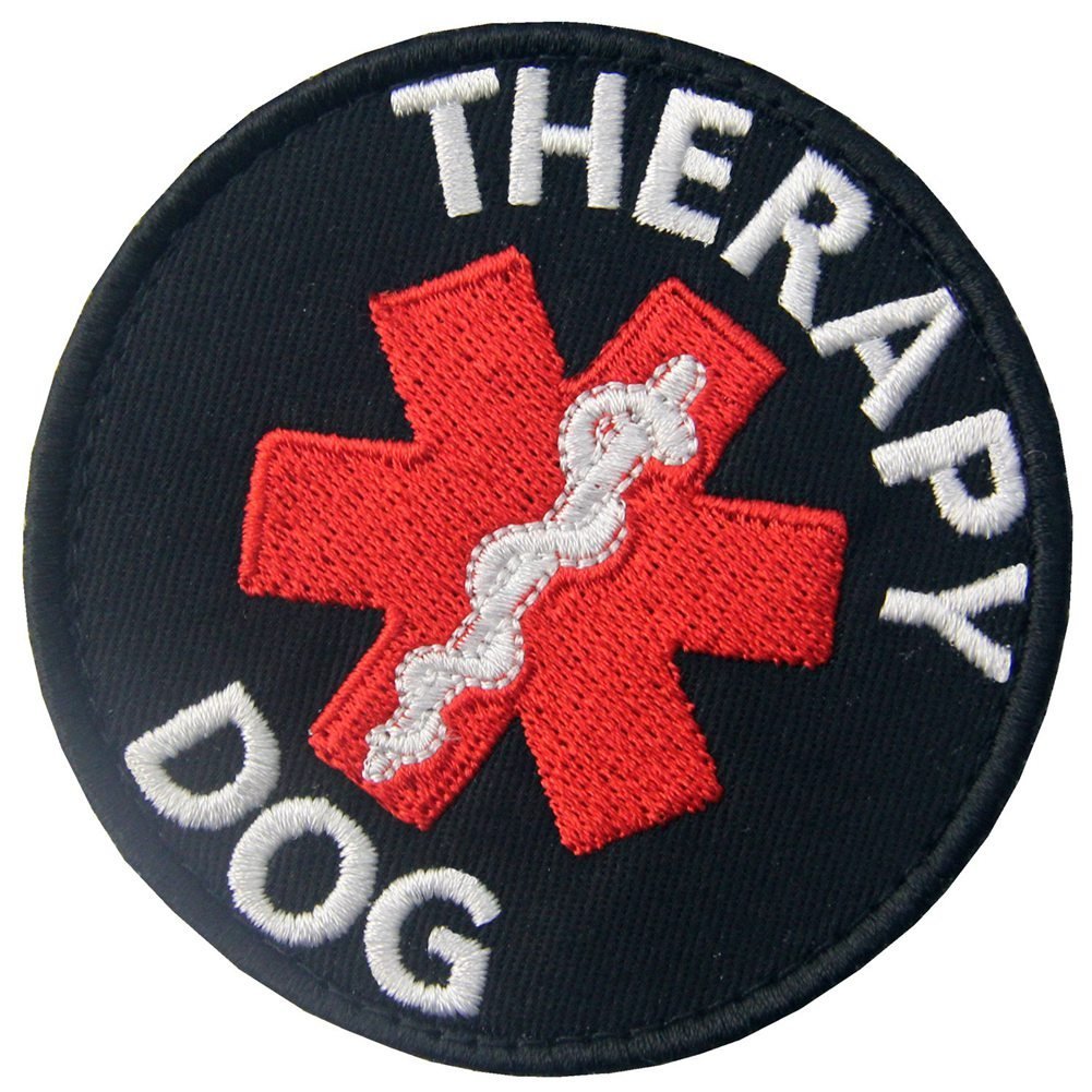 Service Dog EMS Medic Paramedic Star of Life Therapy Dog Vests/Harnesses Emblem Embroidered Fastener Hook & Loop Patch