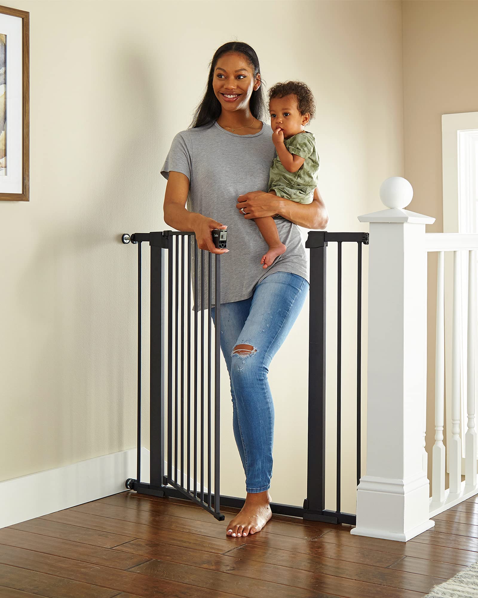 Cumbor 36' Extra Tall Baby Gate For Dogs And Kids With Wide 2-Way Door, 29.7'-40.6' Width, And Auto Close Personal Safety For Babies And Pets, Fits Doorways, Stairs, And Entryways