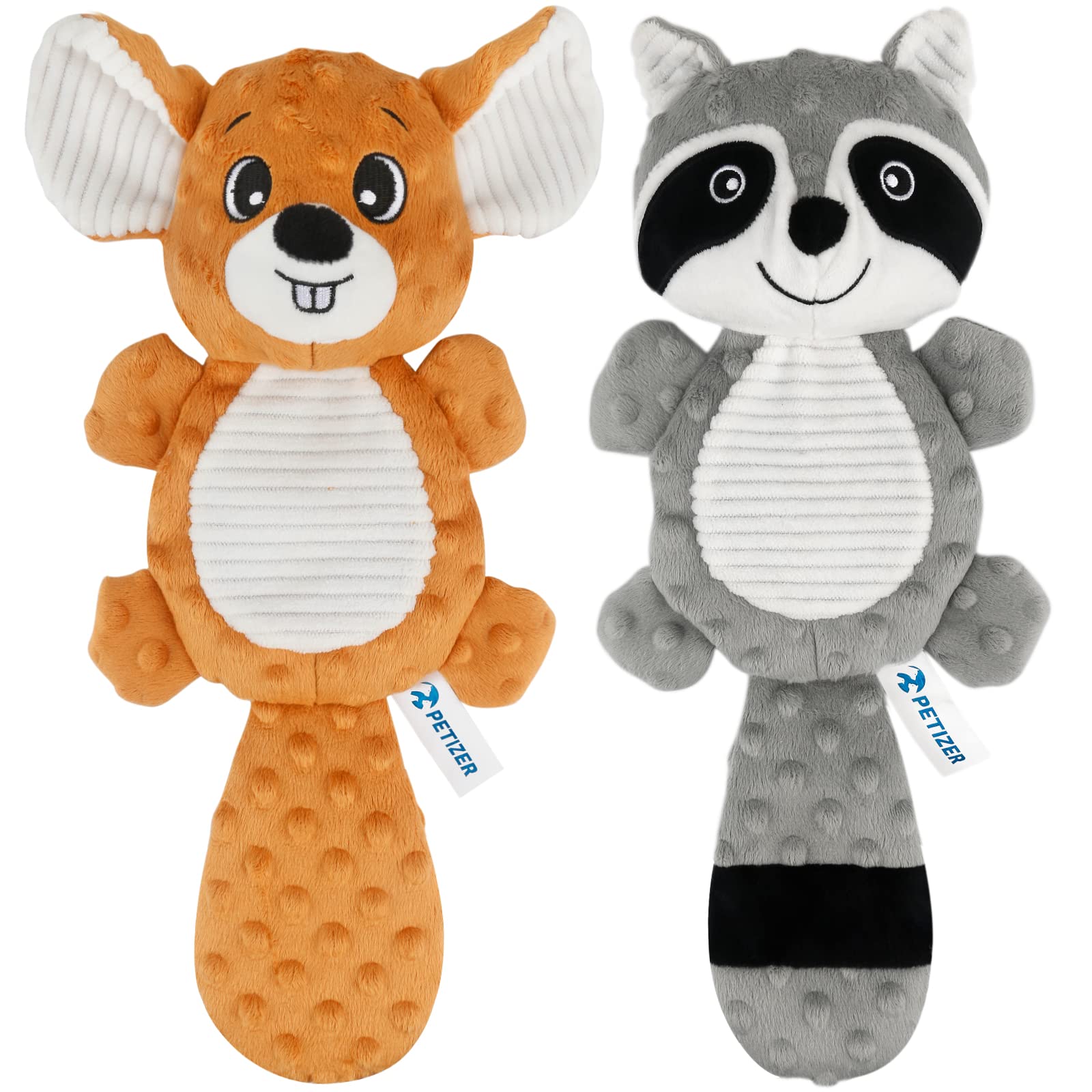 petizer Plush Squeaky Dog Toys, Stuffed and Crinkle Dog Chew Toys, Interactive Toys for Puppies, Small, Medium and Large Dogs, C