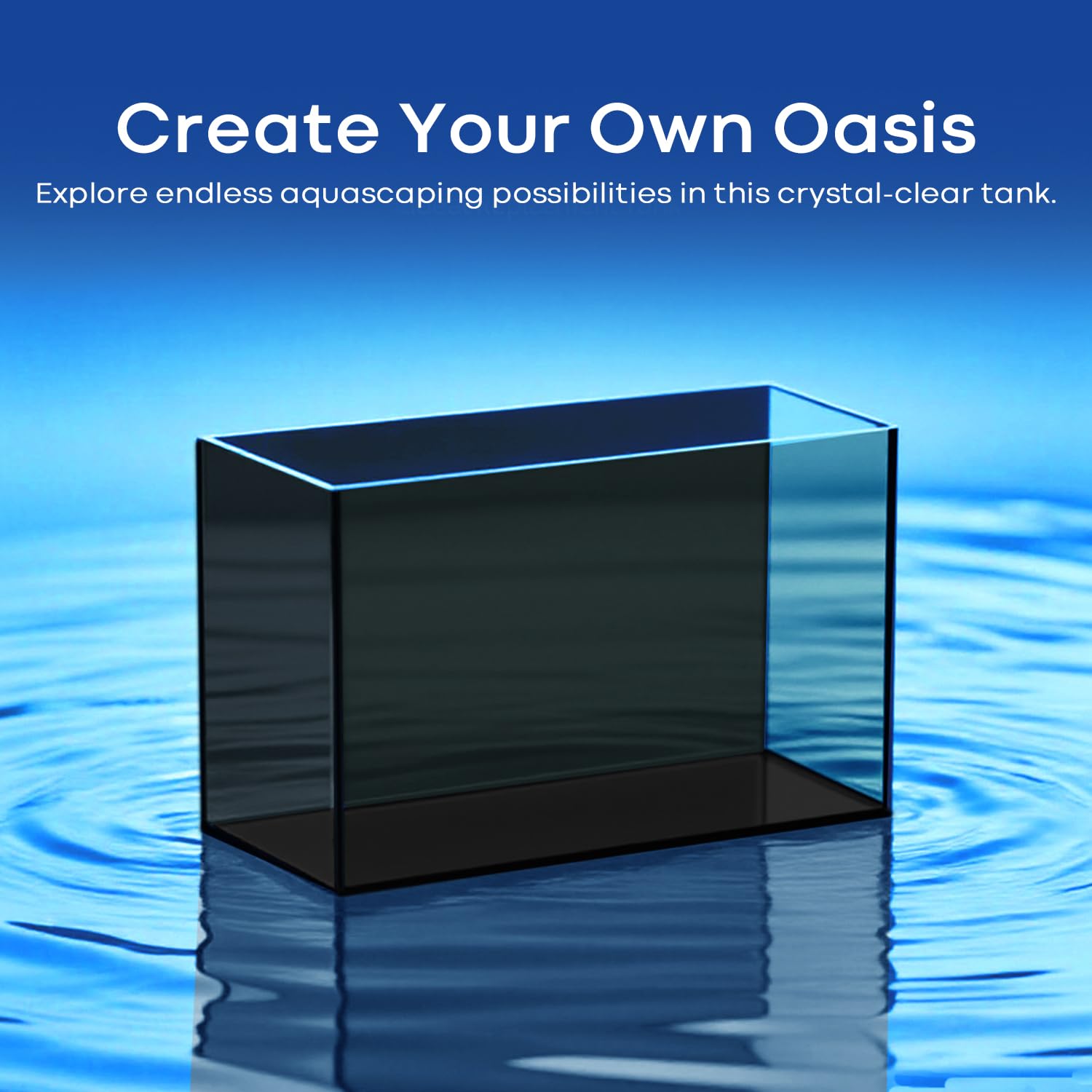 10 Gallon Glass Fish Tank, Aquarium Fish Bowl Cube for Betta Goldfish Snails Shrimp Aquatic Planting, Easy to Maintain Ultra Cle