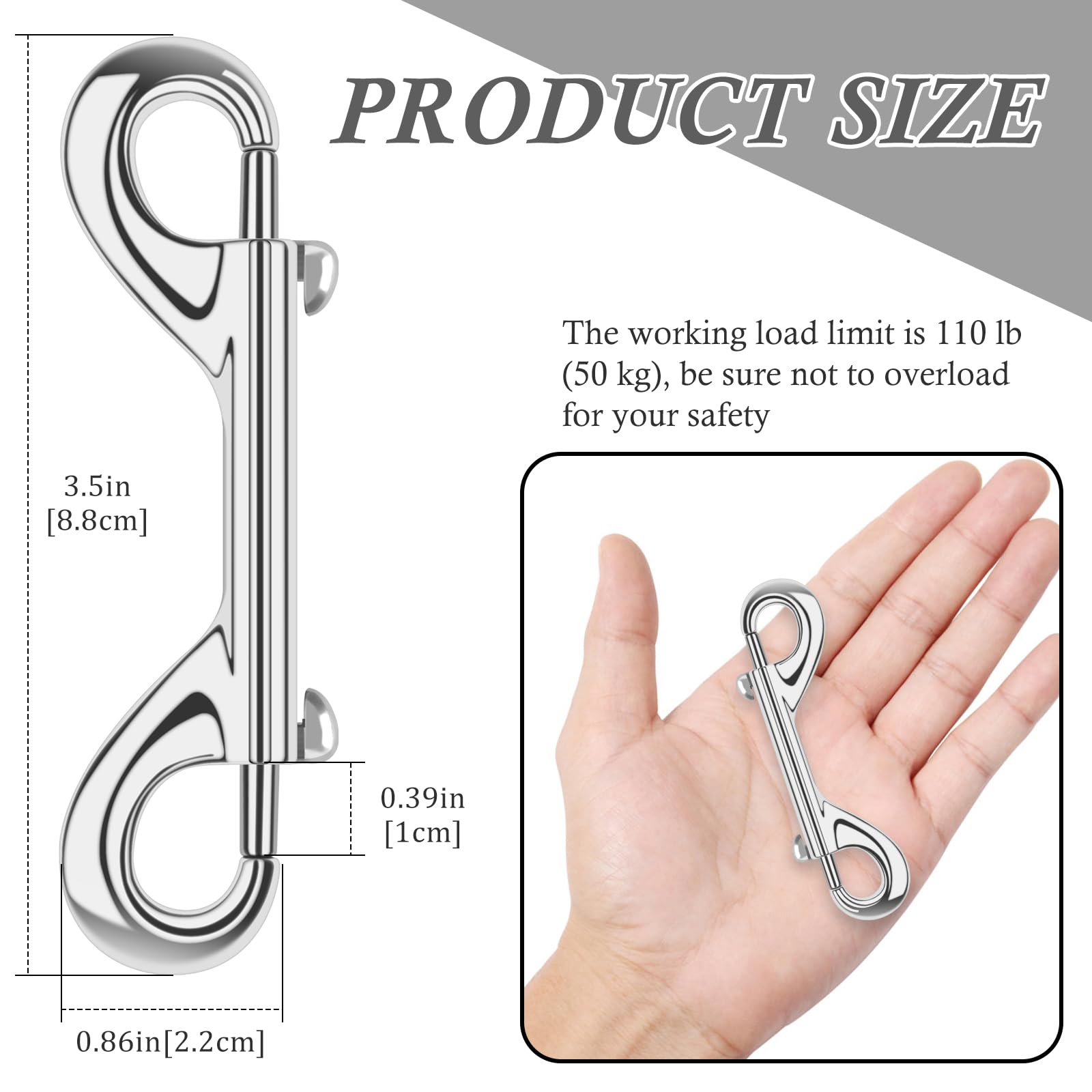ERKOON 15 Pack Heavy Duty Snap Hooks Double Sided Clips for Hanging Horse Tack Sling Feed Buckets Dog Leash Collar Key Chain Zin
