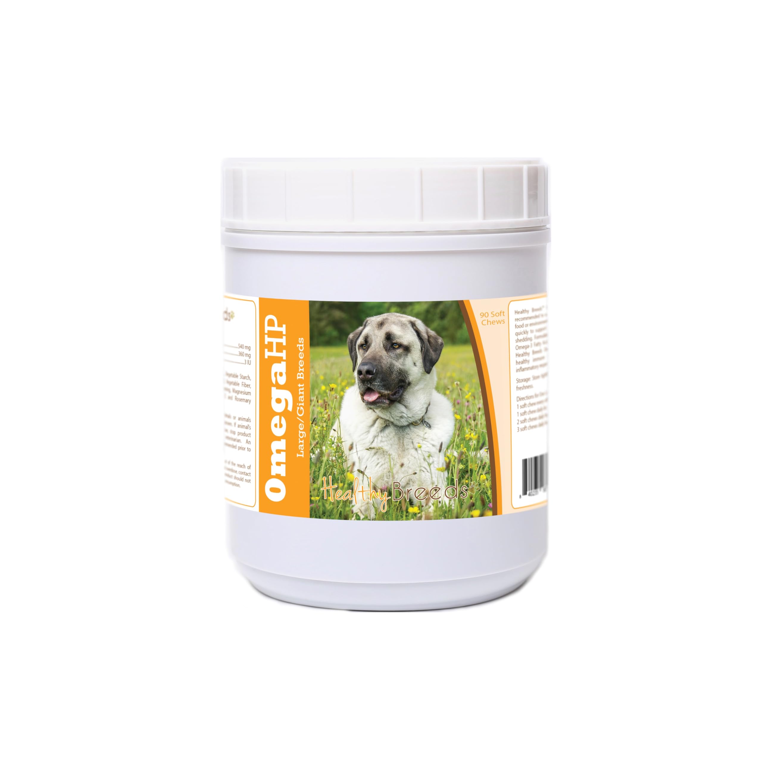 Healthy Breeds Anatolian Shepherd Dog Omega HP Fatty Acid Skin and Coat Support Soft Chews 90 Count