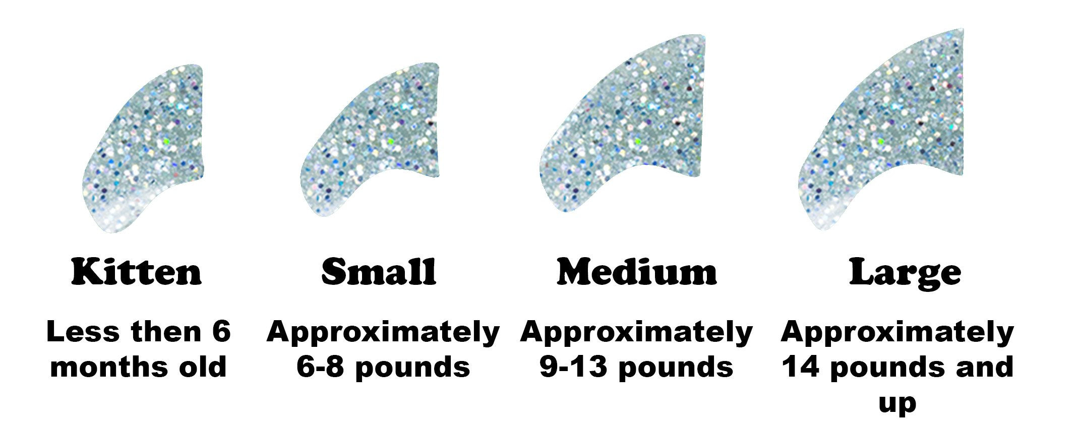 Purrdy Paws 40 Pack Soft Nail Caps for Cat Claws Silver Holographic Glitter Medium