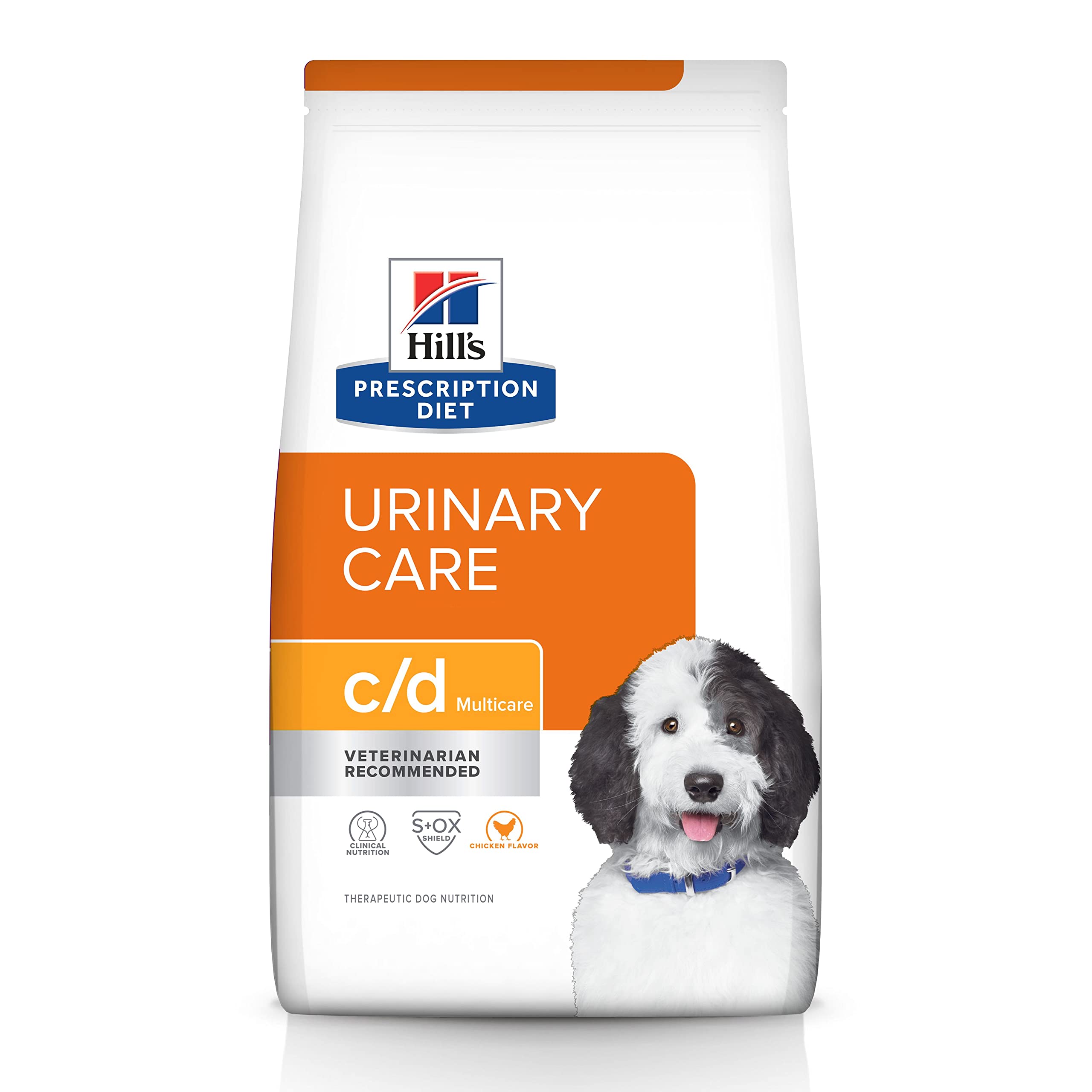 Hills Prescription Diet c/d Multicare Urinary Care Chicken Flavor Dry Dog Food, Veterinary Diet, 17.6 lb. Bag