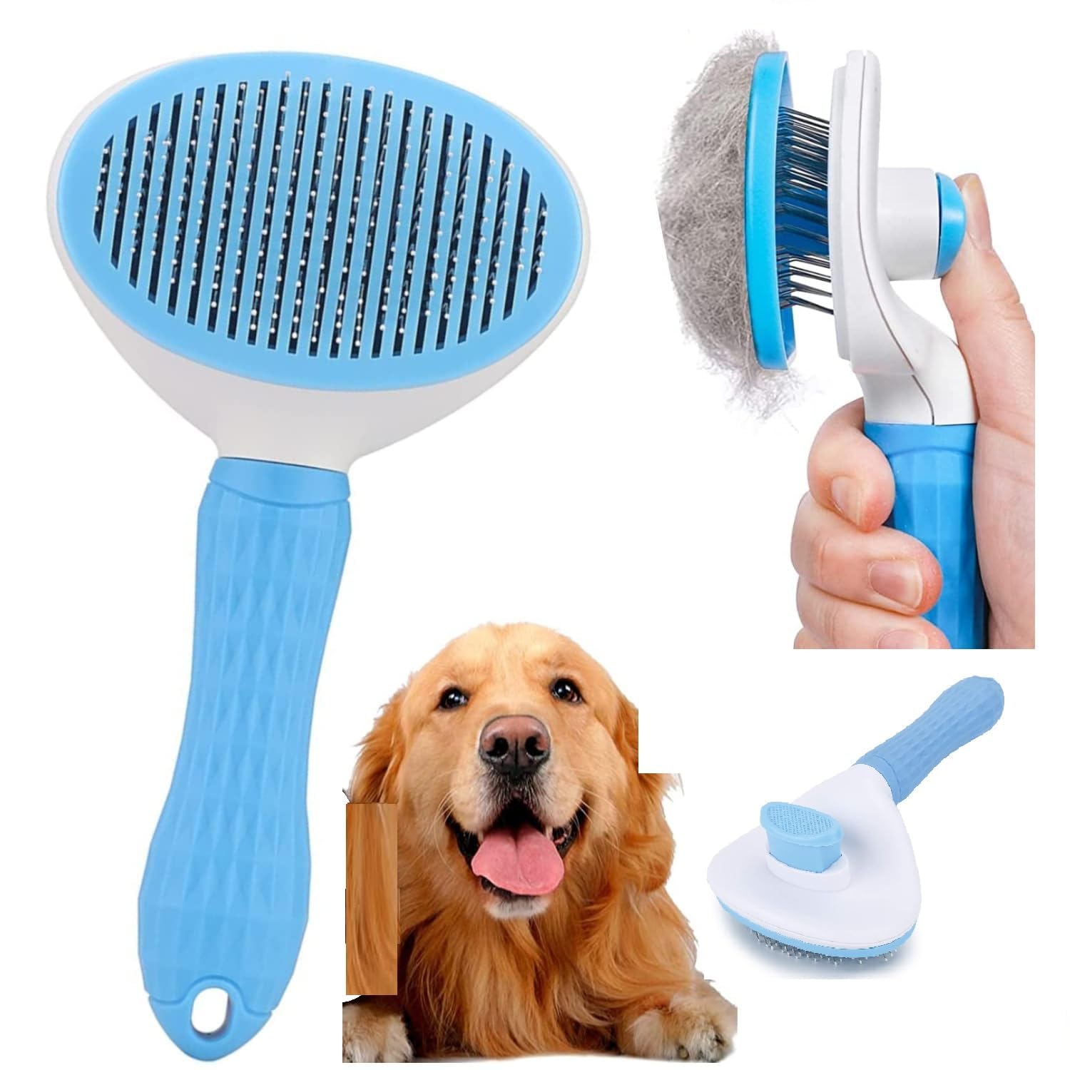 Annie Soft Grooming Pet Comb For Cat Dod Rabbit Pet Massage Brush Shedding Brush For Short Or Long Haired SelfCleaning Sliker B