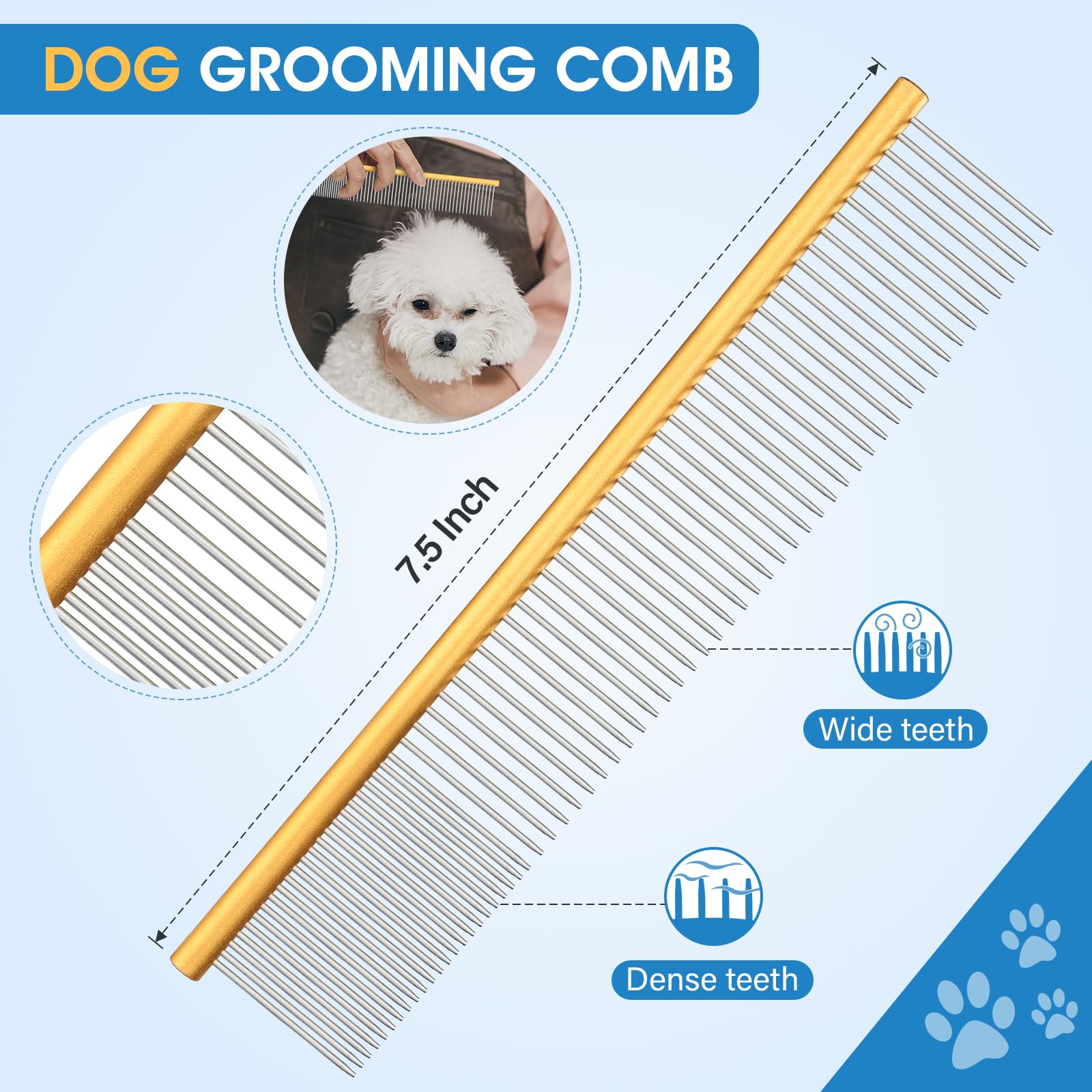 JASON Dog Grooming Scissors Set - 6 in 1 Stainless Steel Shears with 7" Thinning, Chunker, Straight, Curved, Rosegold