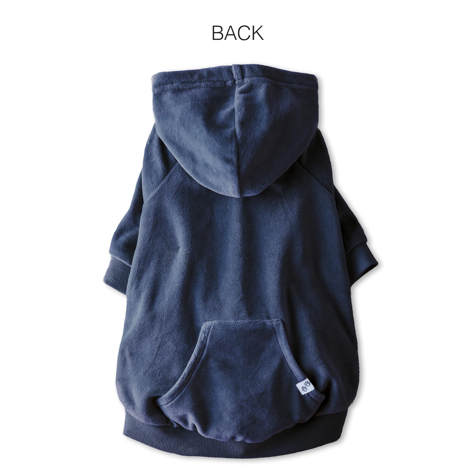 Pet Passion Organic Cotton Velour Dog Hoodie Pet Coat For Small, Medium And Large Dogs, Navy, Small