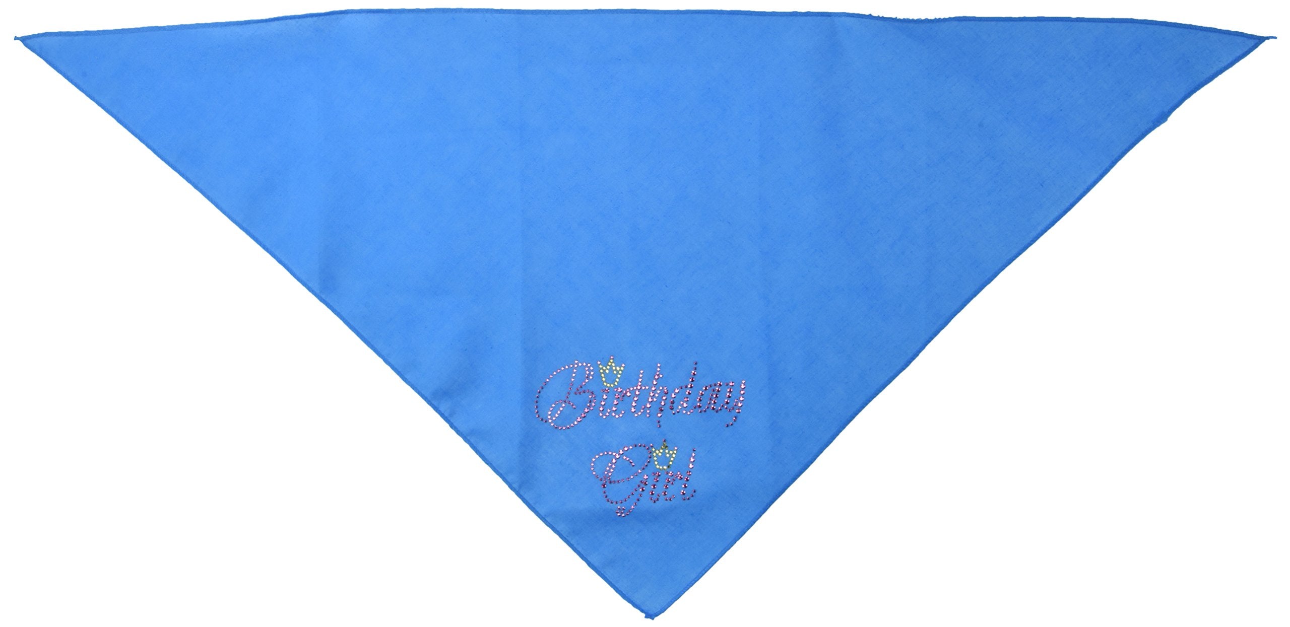 Mirage Pet Products Birthday Girl Rhinestone Bandana, Large, Turquoise